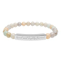 Engravable Natural Stone Stretch Bracelet — Custom Bar Bead Bracelet