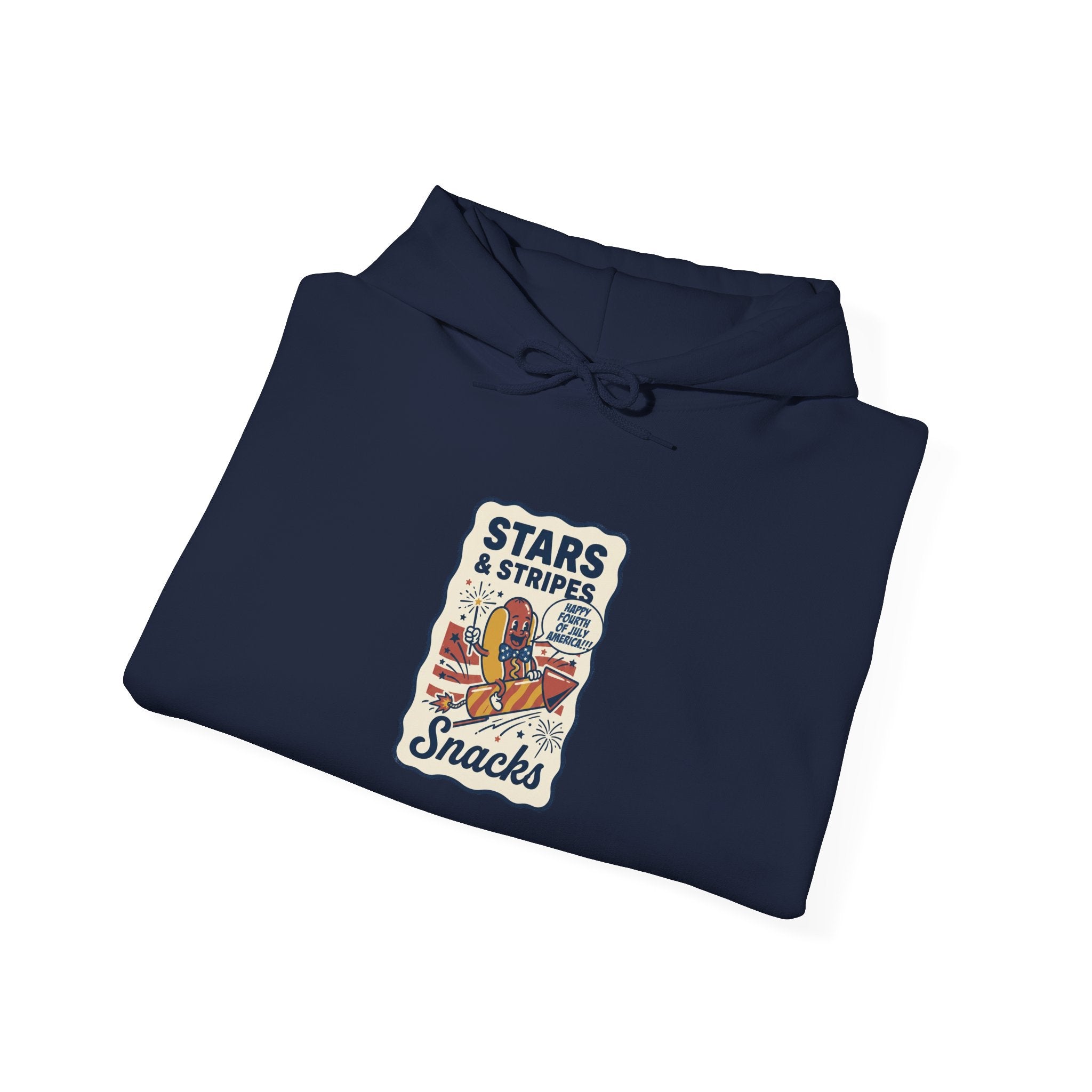 Stars & Stripes Snacks Hoodie | Hot Dog Humor, Fourth of July