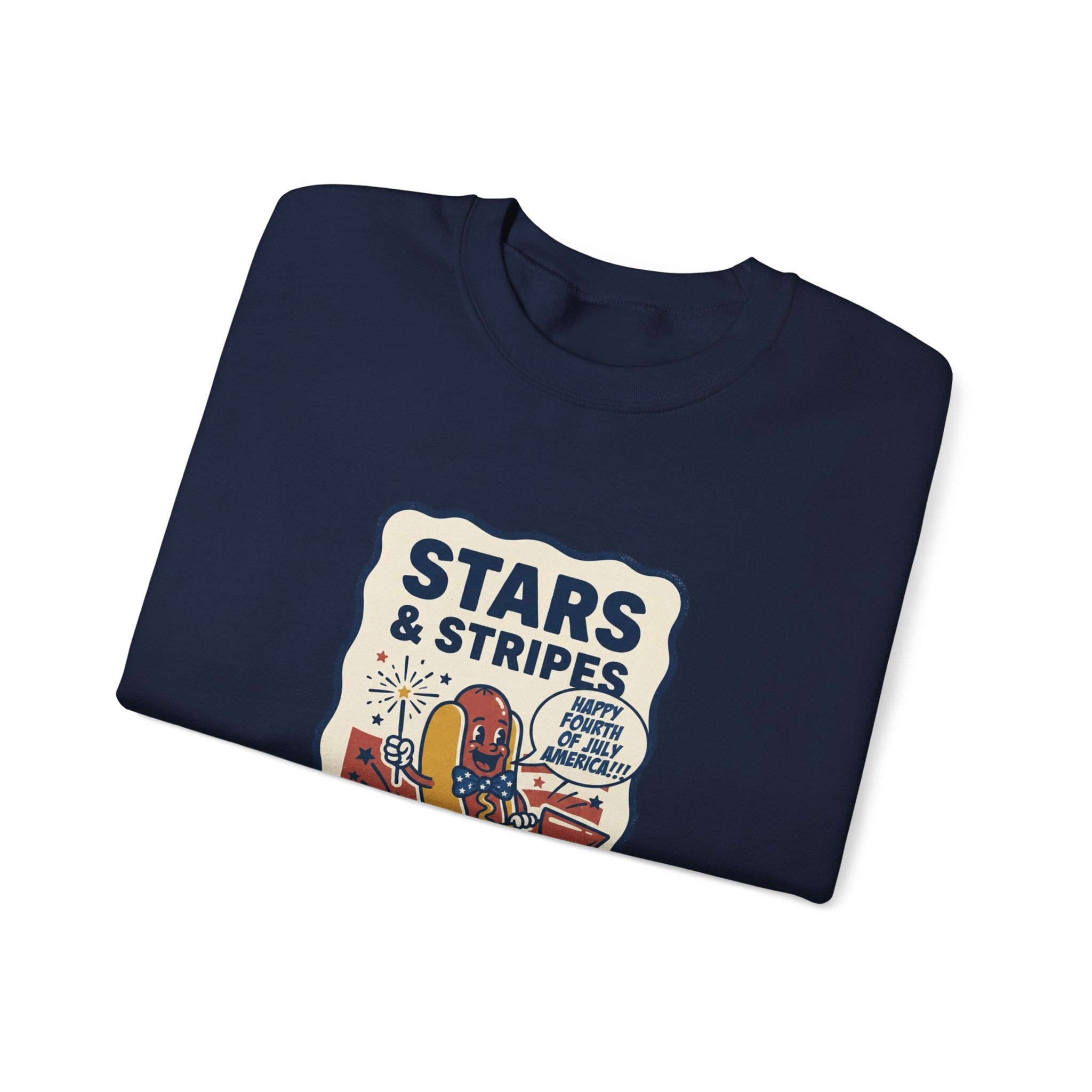 Stars & Stripes Snacks Sweatshirt | Hot Dog Fourth of July, Retro Americana