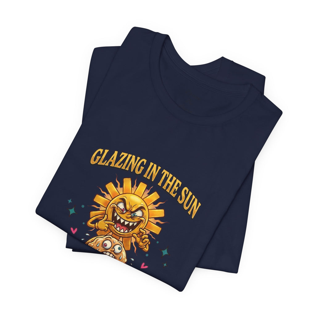 “Glazing in the Sun” Funny Retro Sun & Donut Tee | Dilly Dally Procrastination