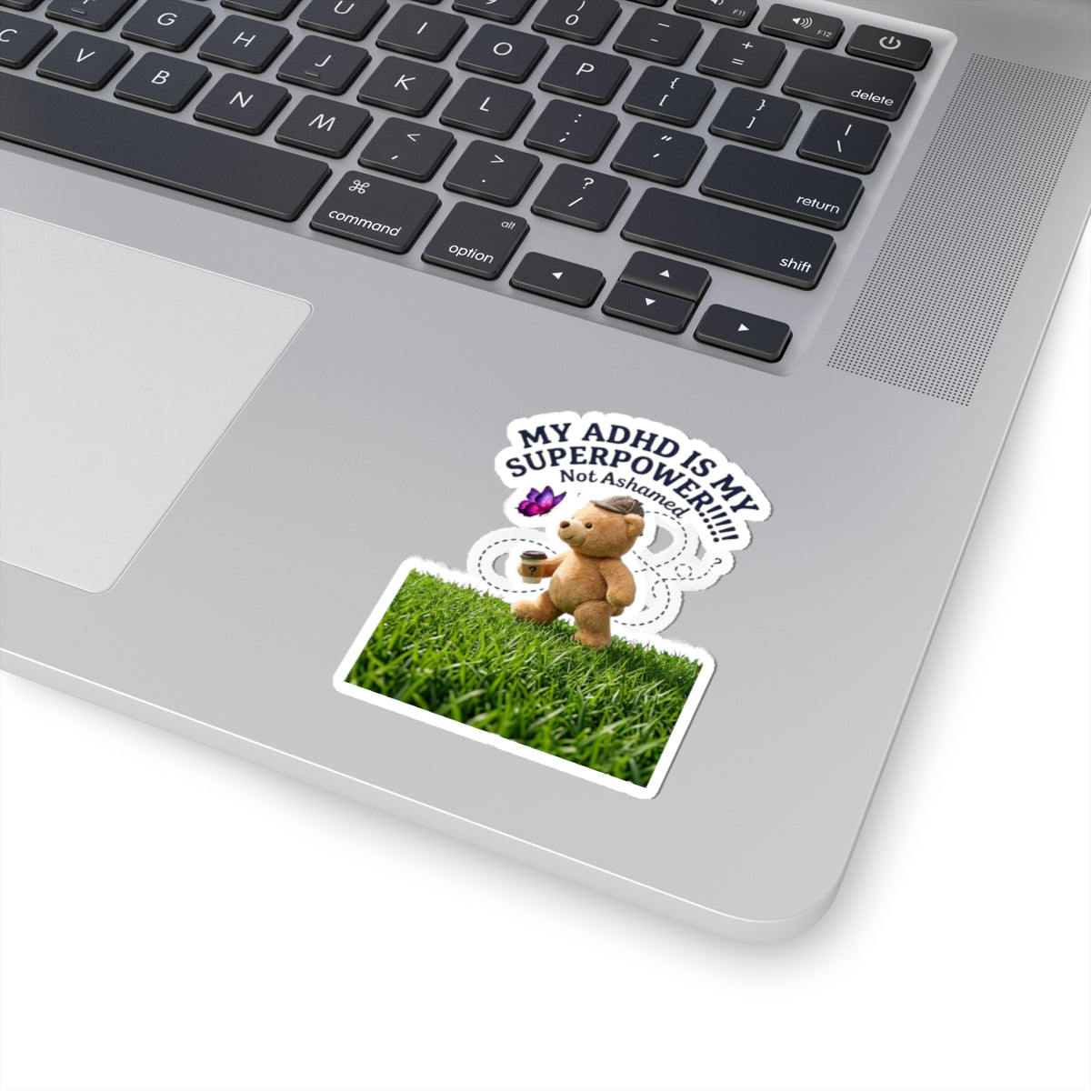 My ADHD Is My Superpower Sticker | Dilly Dally Cute Bear, Retro Handwritten Procrastination