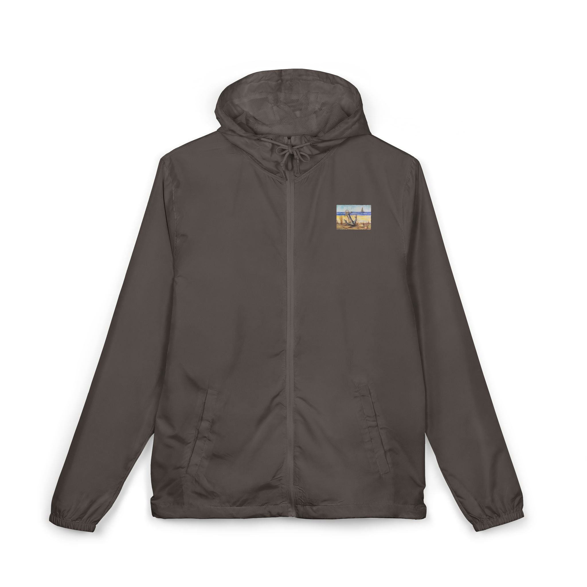 Windbreaker Jacket — Beach Anchor Sailboat Coastal Design