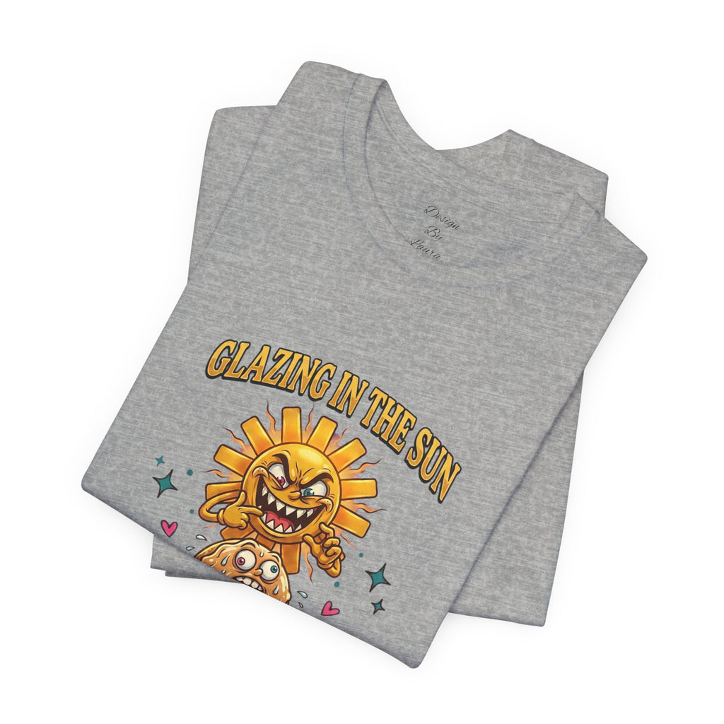 “Glazing in the Sun” Funny Retro Sun & Donut Tee | Dilly Dally Procrastination