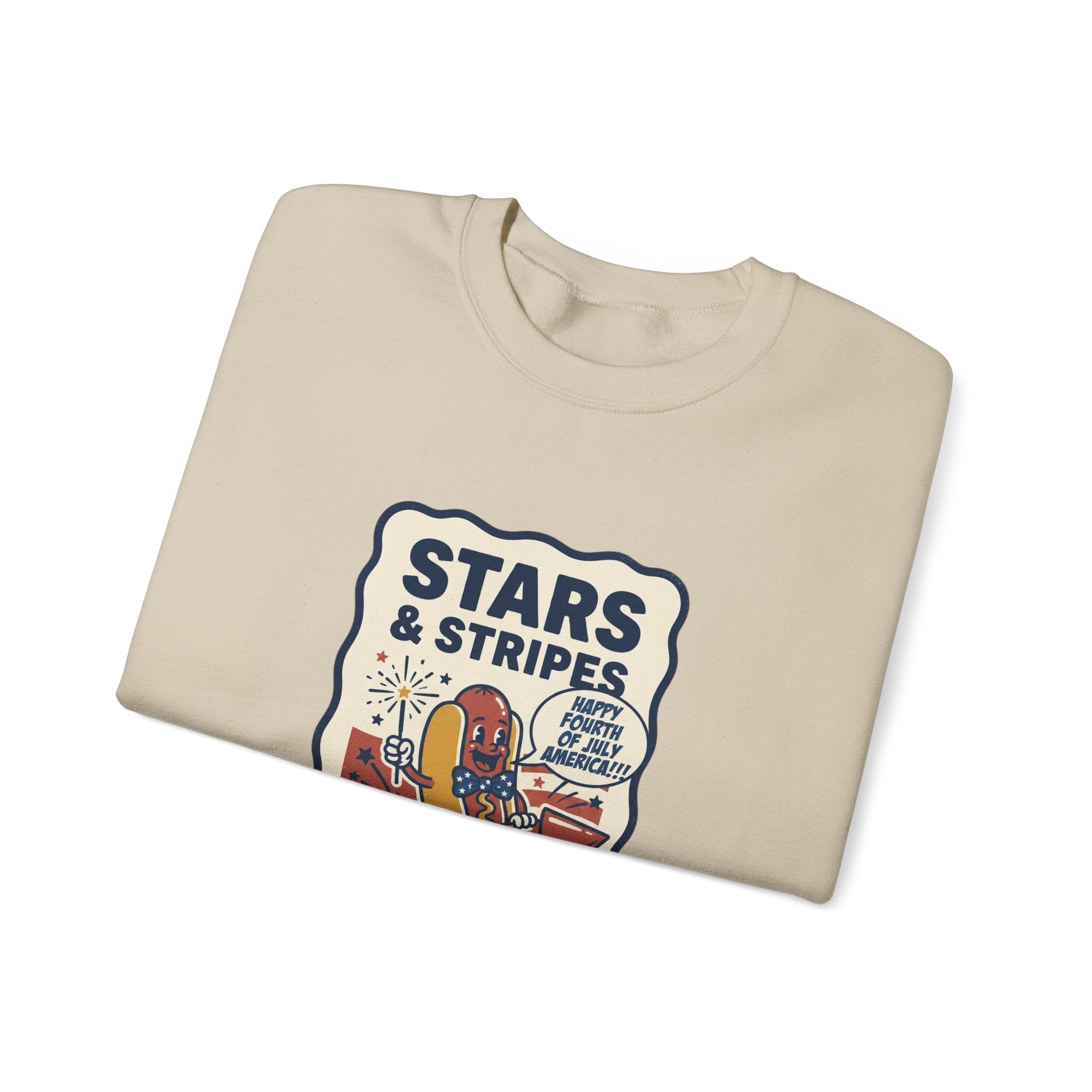 Stars & Stripes Snacks Sweatshirt | Hot Dog Fourth of July, Retro Americana
