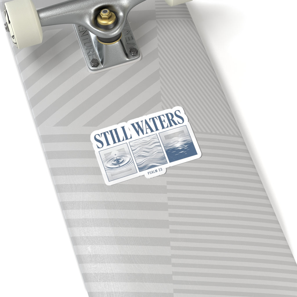 Still Waters Sticker | Christian Streetwear, Psalm 23, Vintage Wave Graphic