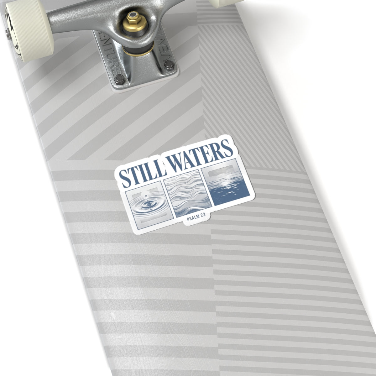 Still Waters Sticker | Christian Streetwear, Psalm 23, Vintage Wave Graphic