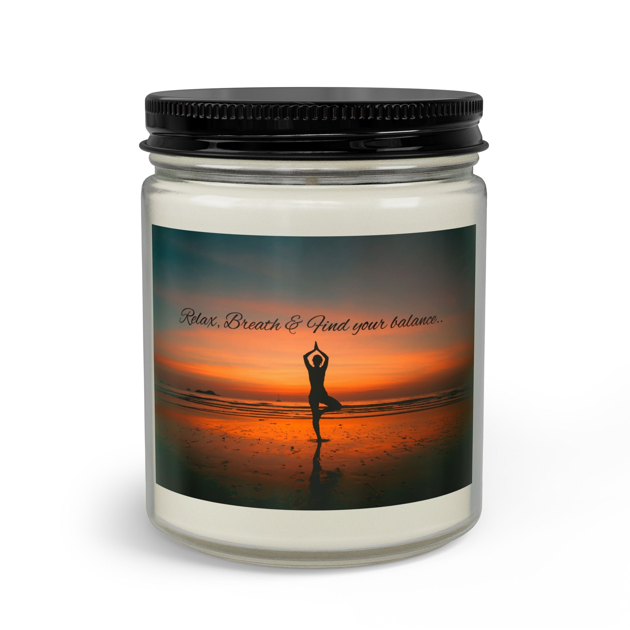 Sunset Ocean Scented Candle Set — Jar Candle with Matches & Wick Trimmer