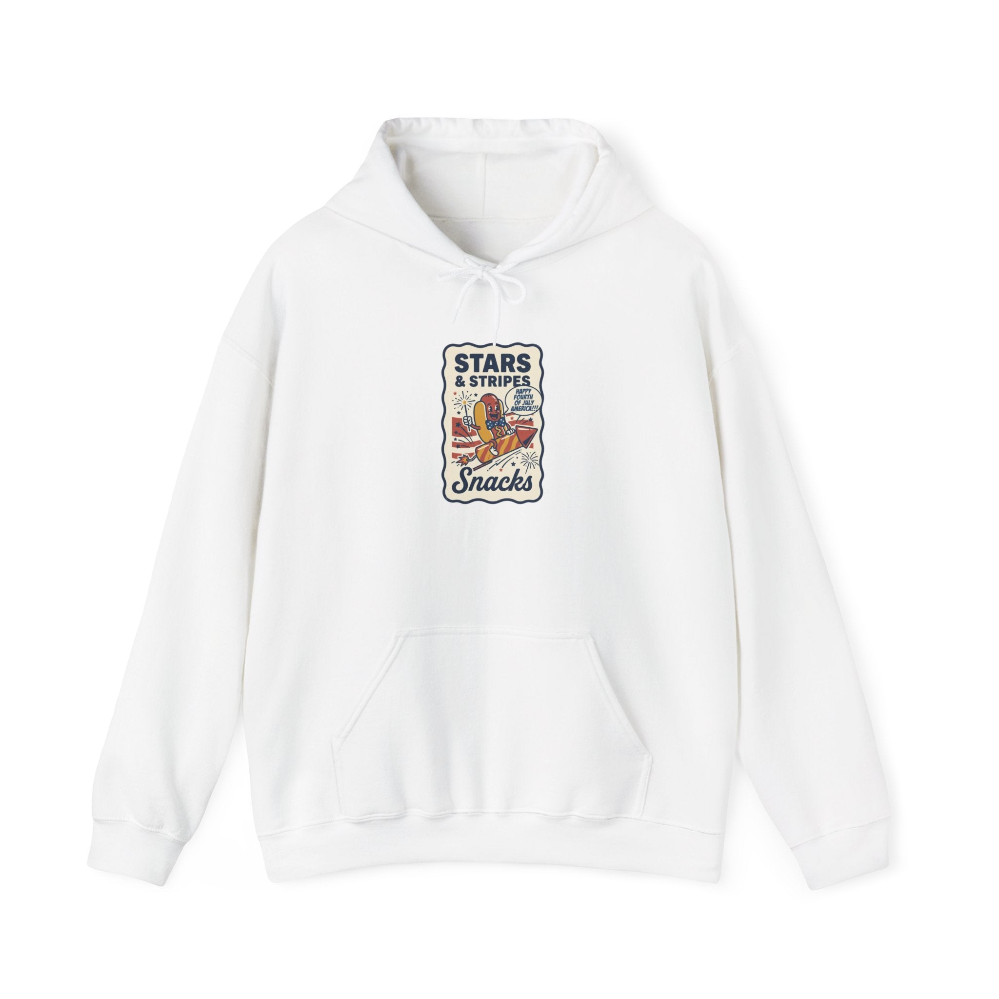 Stars & Stripes Snacks Hoodie | Hot Dog Humor, Fourth of July