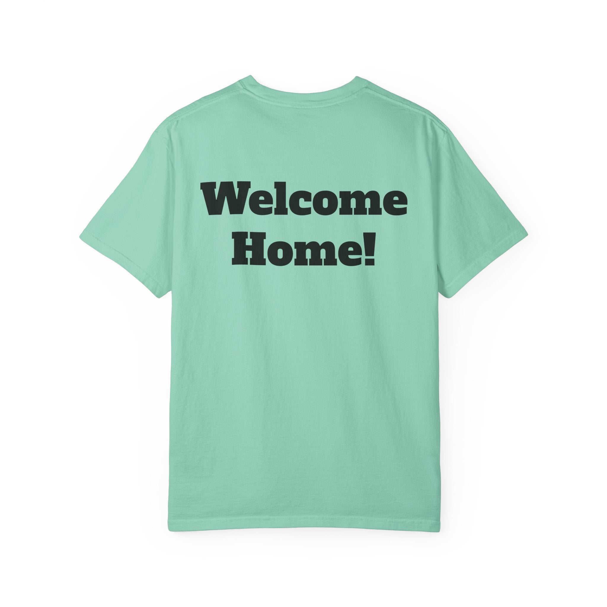 T-Shirt - American Flag with Saluting Soldiers | "Welcome Home!" Military Reunion Tee