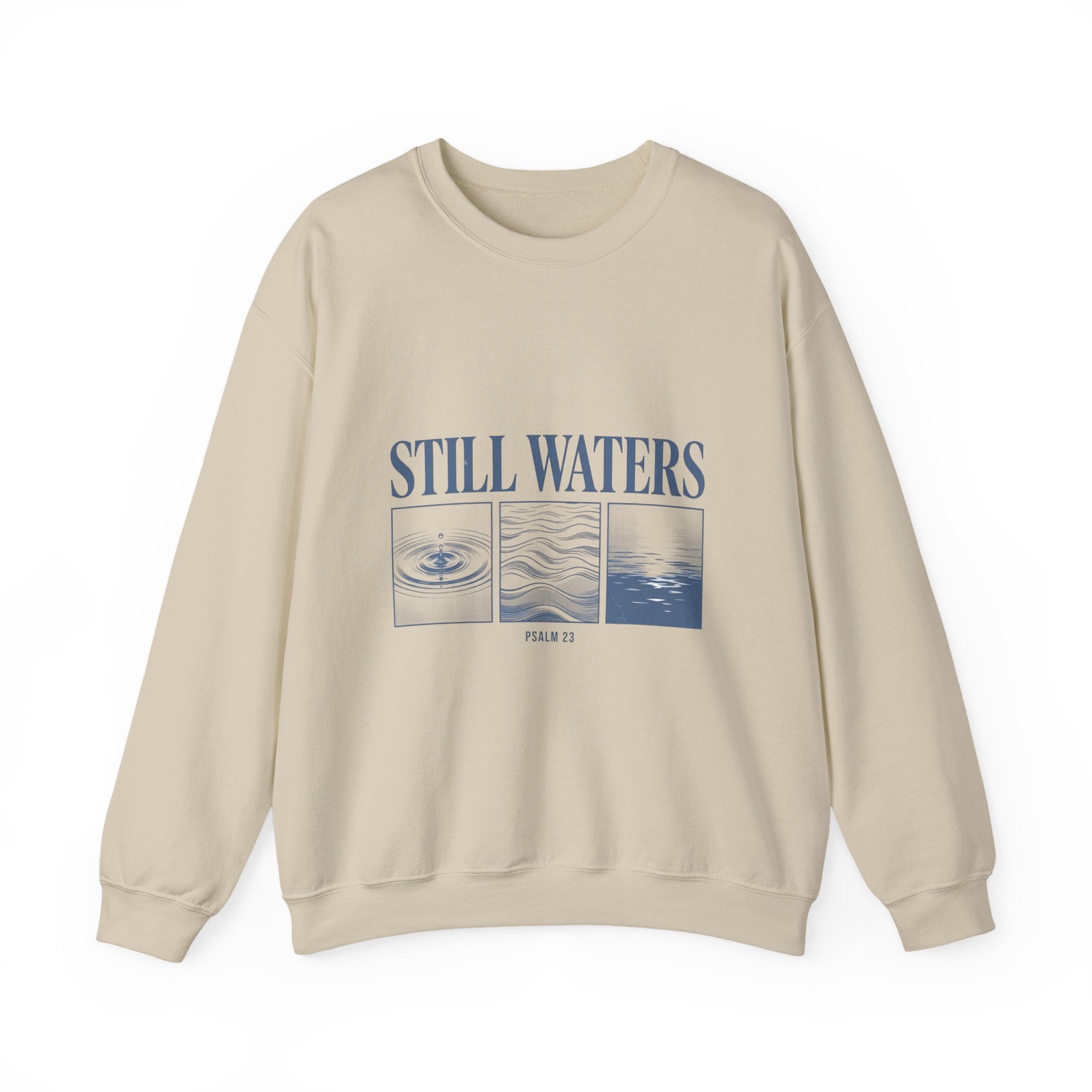 Still Waters Sweatshirt | Christian streetwear, vintage-wash faith tee