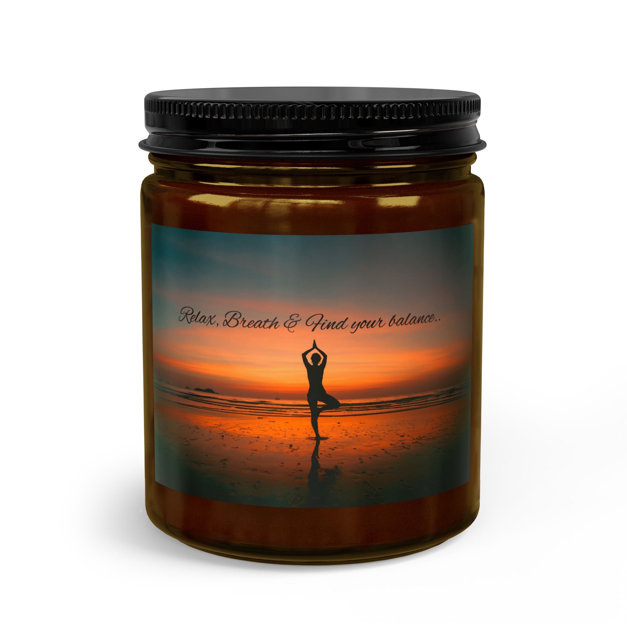 Sunset Ocean Scented Candle Set — Jar Candle with Matches & Wick Trimmer