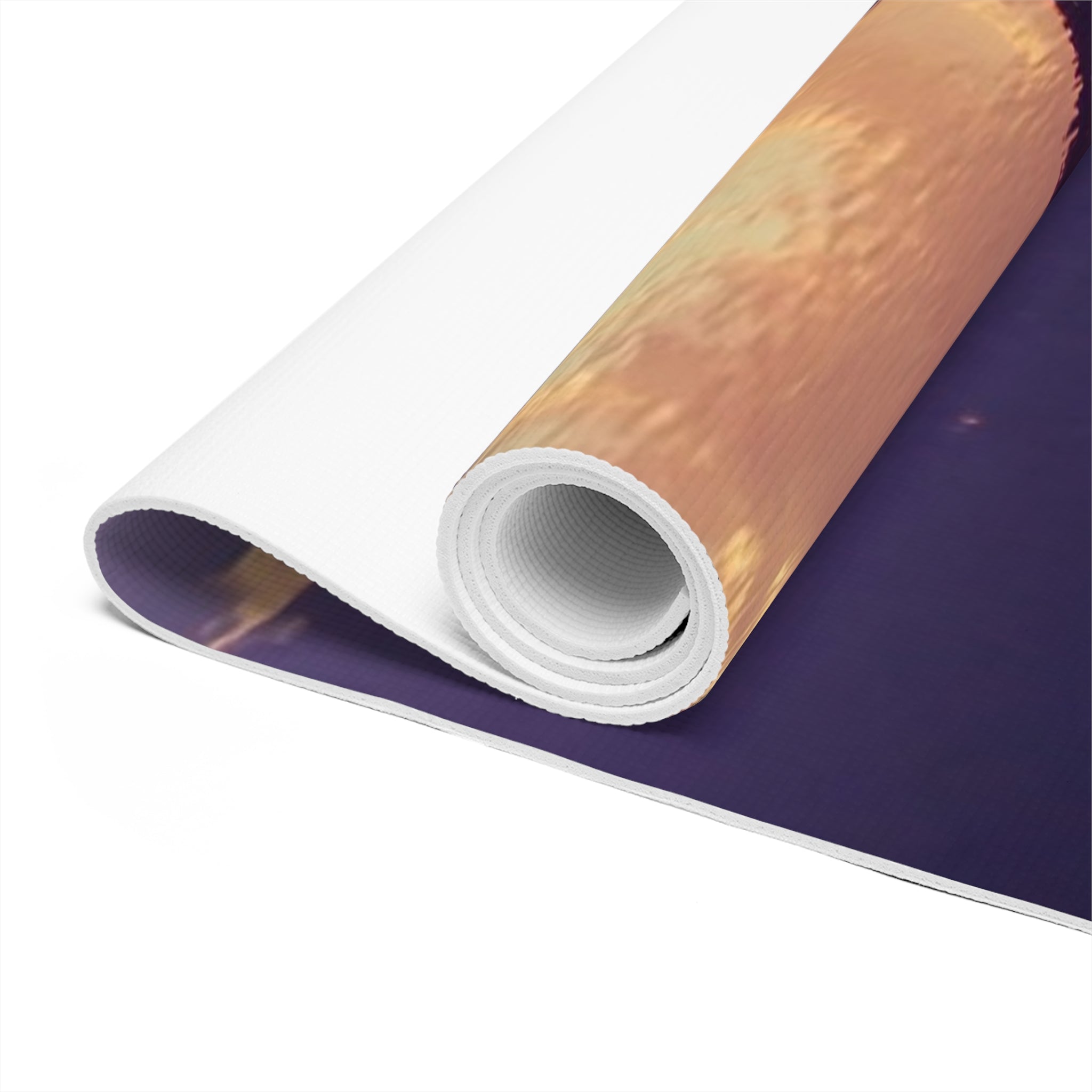 Sunset Silhouette Foam Yoga Mat — Sunset Beach Yoga Pose Mat