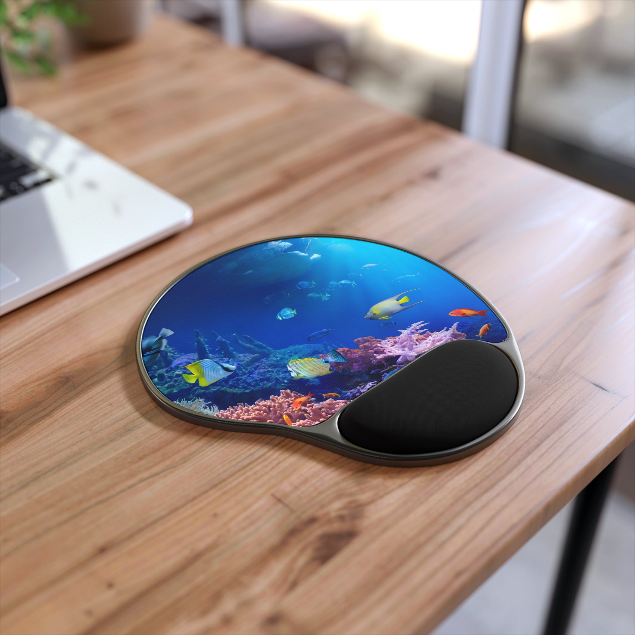 Ocean Reef Mouse Pad with Wrist Rest — Tropical Fish Desk Mat