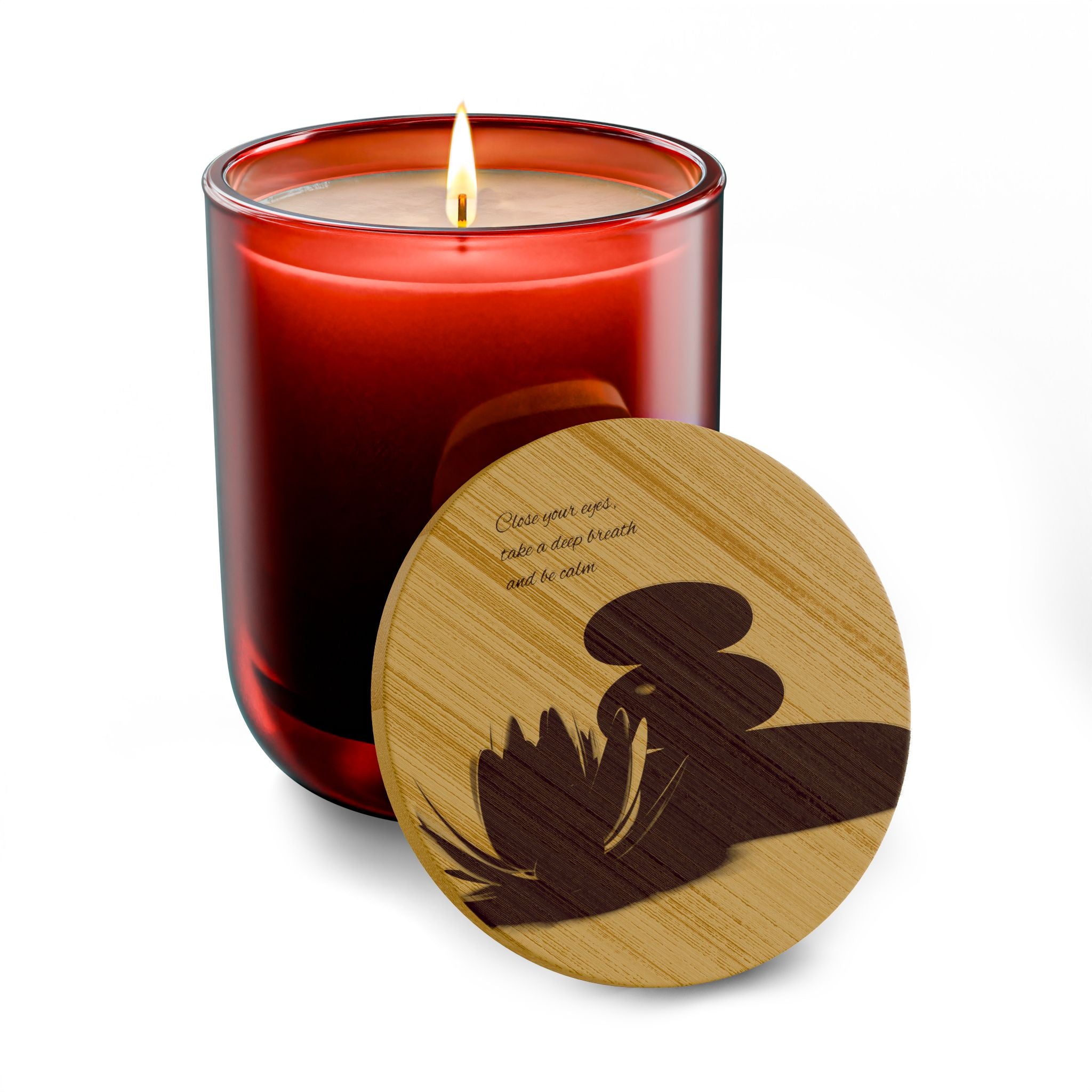 Engraved 14oz Scented Soy Candle — Spa Floral Bamboo Lid