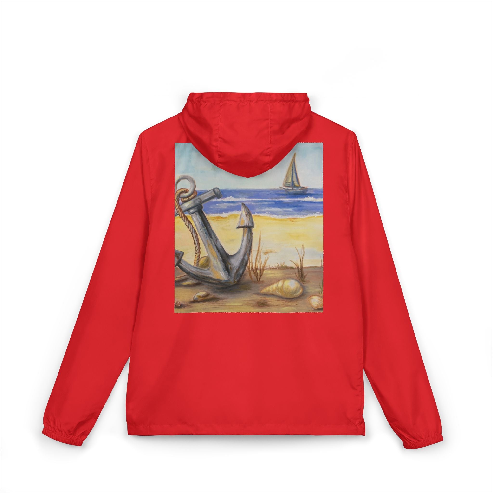 Windbreaker Jacket — Beach Anchor Sailboat Coastal Design