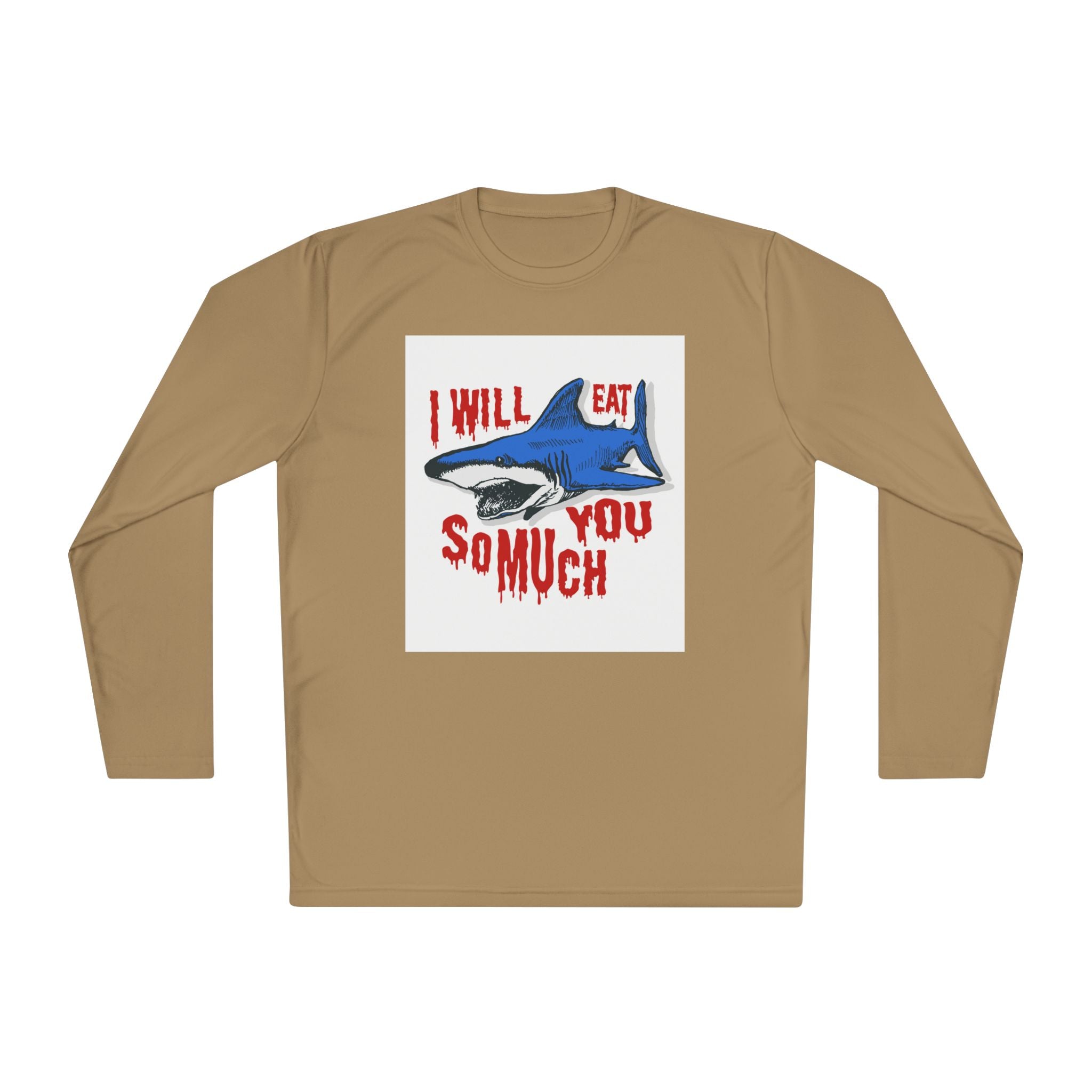 I will Eat you Sharky design Unisex Lightweight Long Sleeve Tee