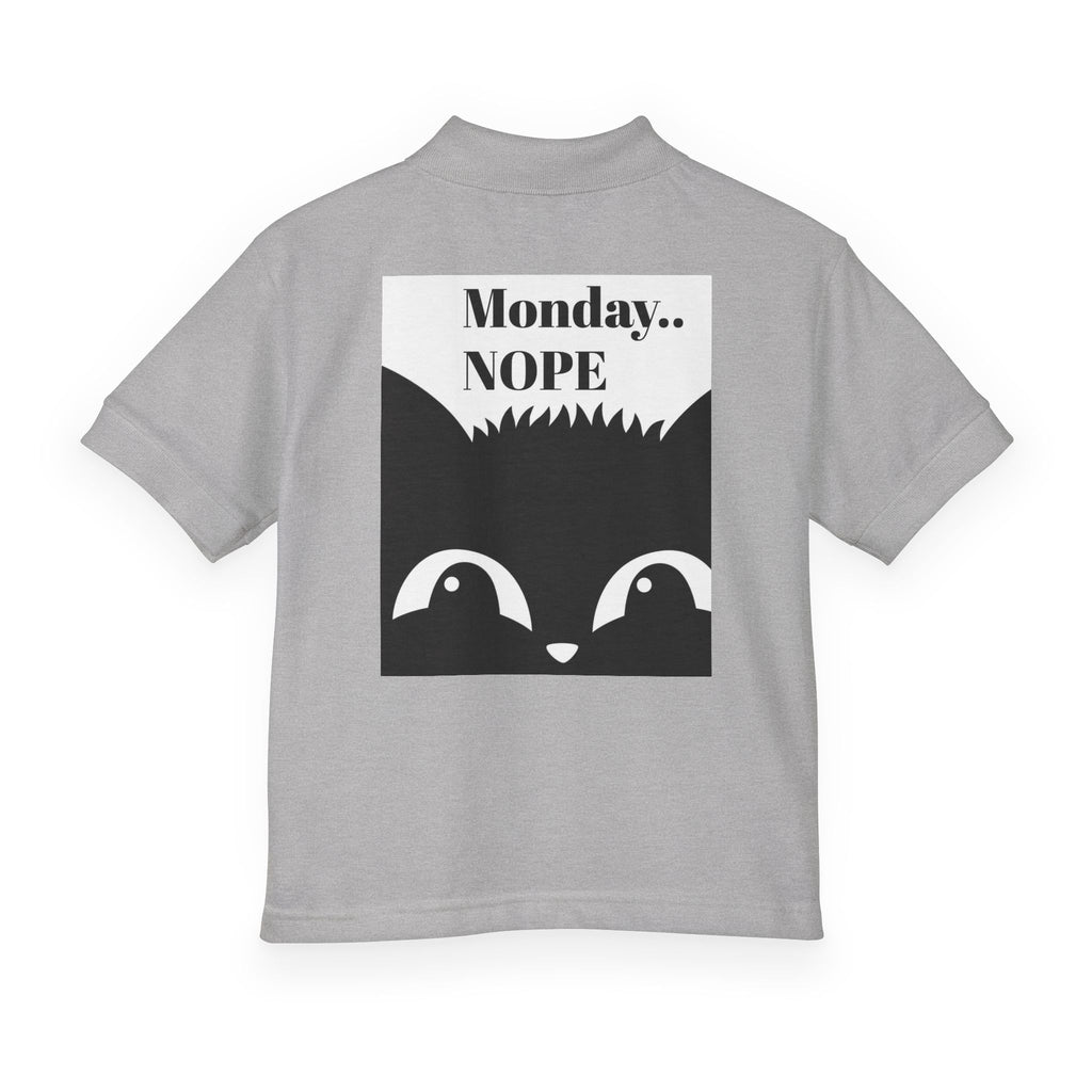 Youth Polo — "Monday.. NOPE" Skunk Graphic School Shirt