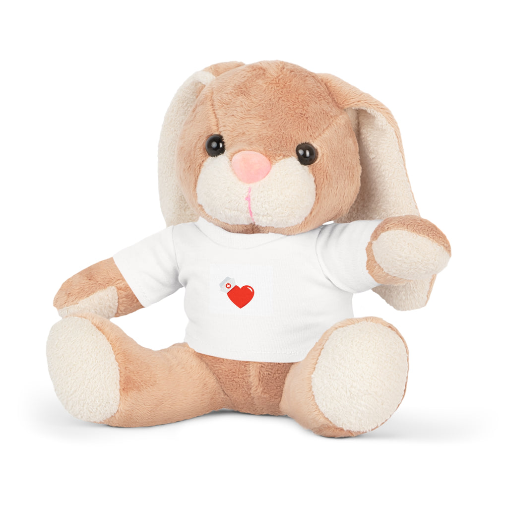 Stuffed Bear Plush with Heart Tag T‑Shirt — Cute Valentine Gift