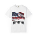 T-Shirt - American Flag with Saluting Soldiers | "Welcome Home!" Military Reunion Tee