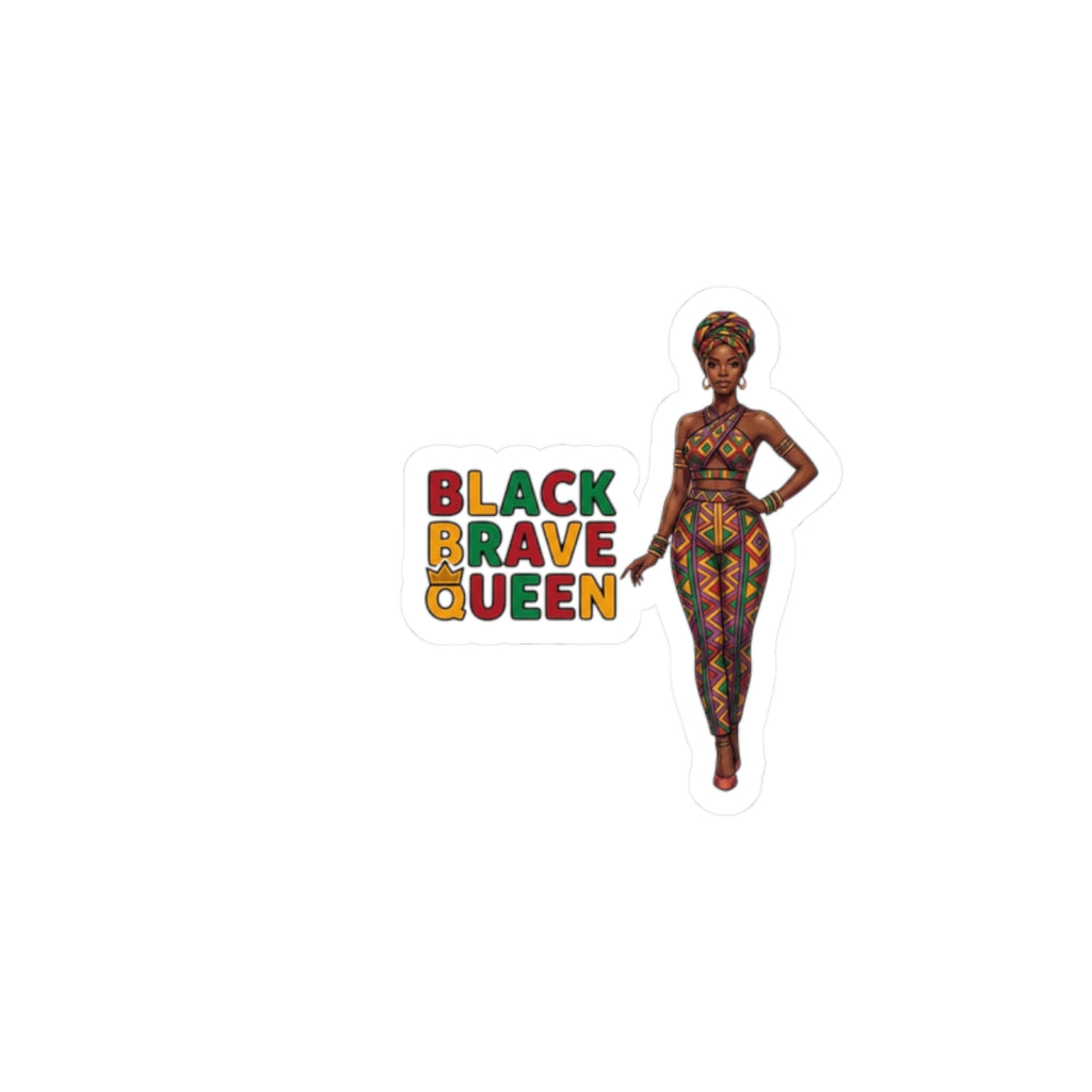 Black Brave Queen Kiss-Cut Stickers | Juneteenth Pan-African Pride 1865