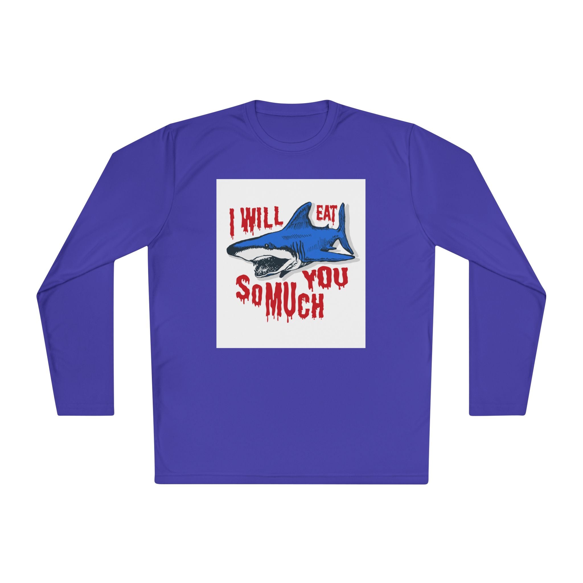I will Eat you Sharky design Unisex Lightweight Long Sleeve Tee