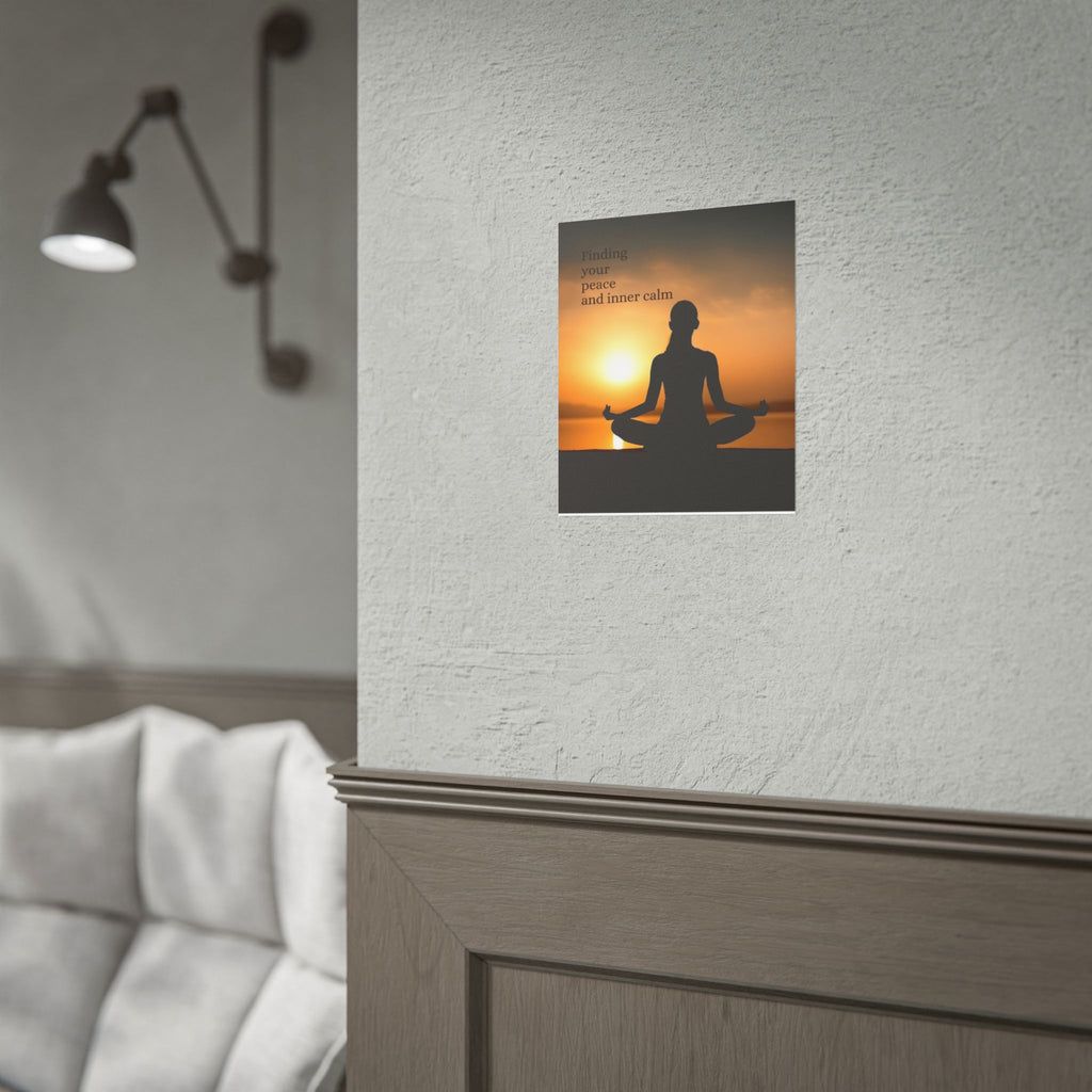 Yoga Sunset Poster — "Finding your peace and inner calm" Rolled Wall Art