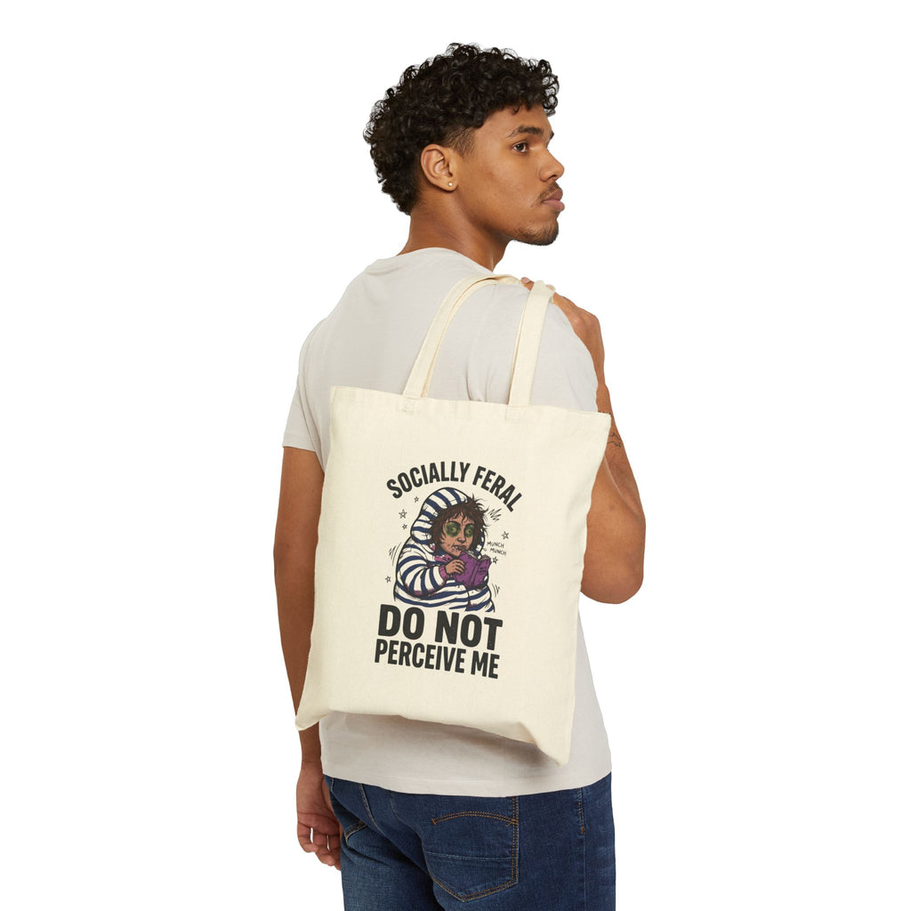Socially Feral Raccoon Graphic Tote, Feral Era Vintage Mascot | Cute But Feral