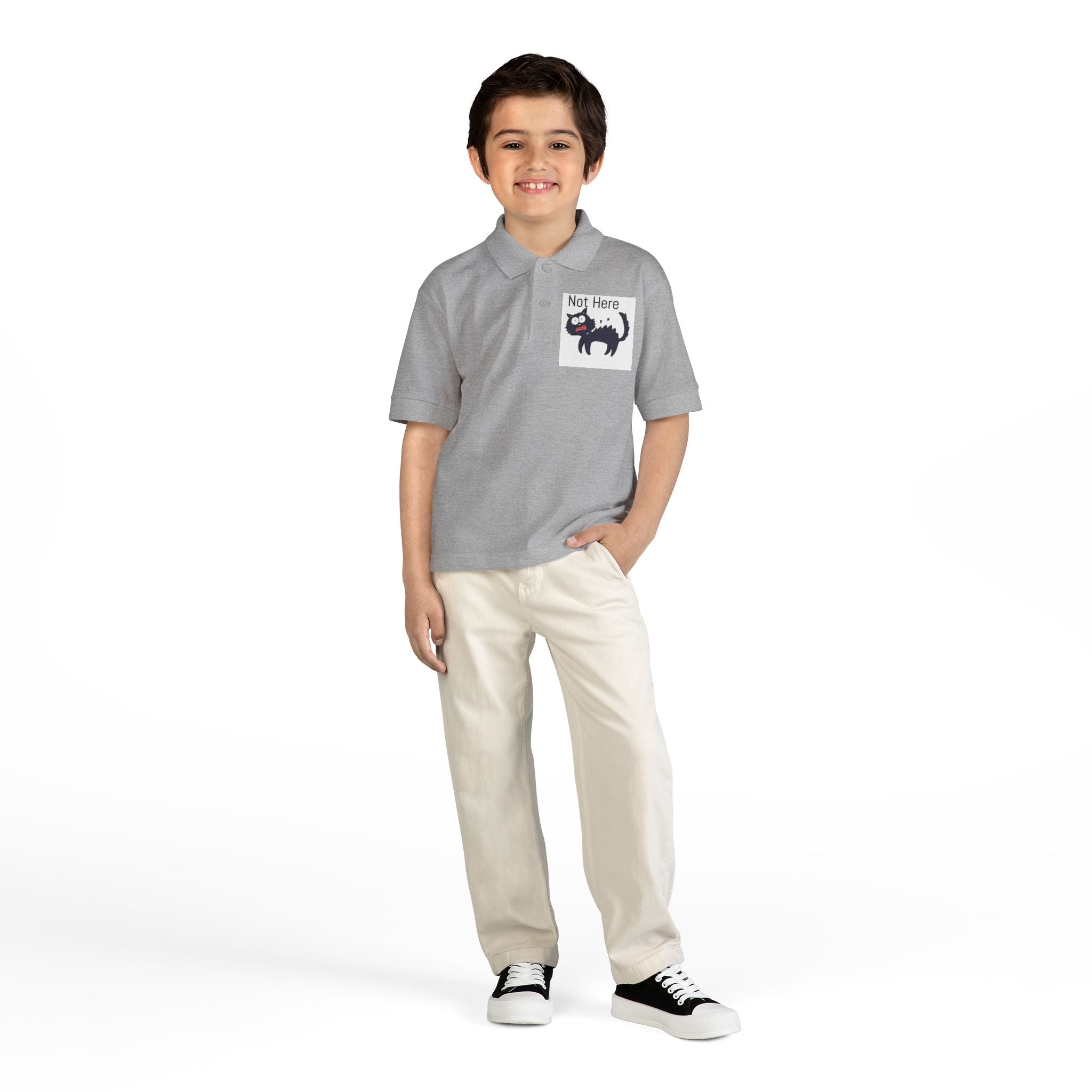 Youth Polo — "Monday.. NOPE" Skunk Graphic School Shirt