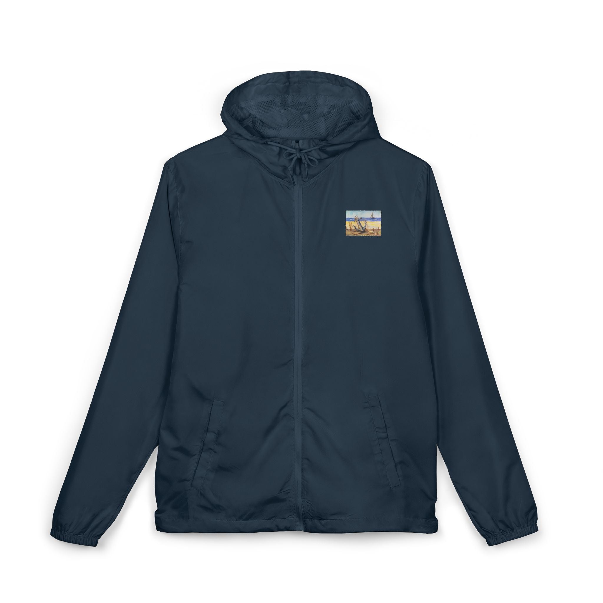 Windbreaker Jacket — Beach Anchor Sailboat Coastal Design