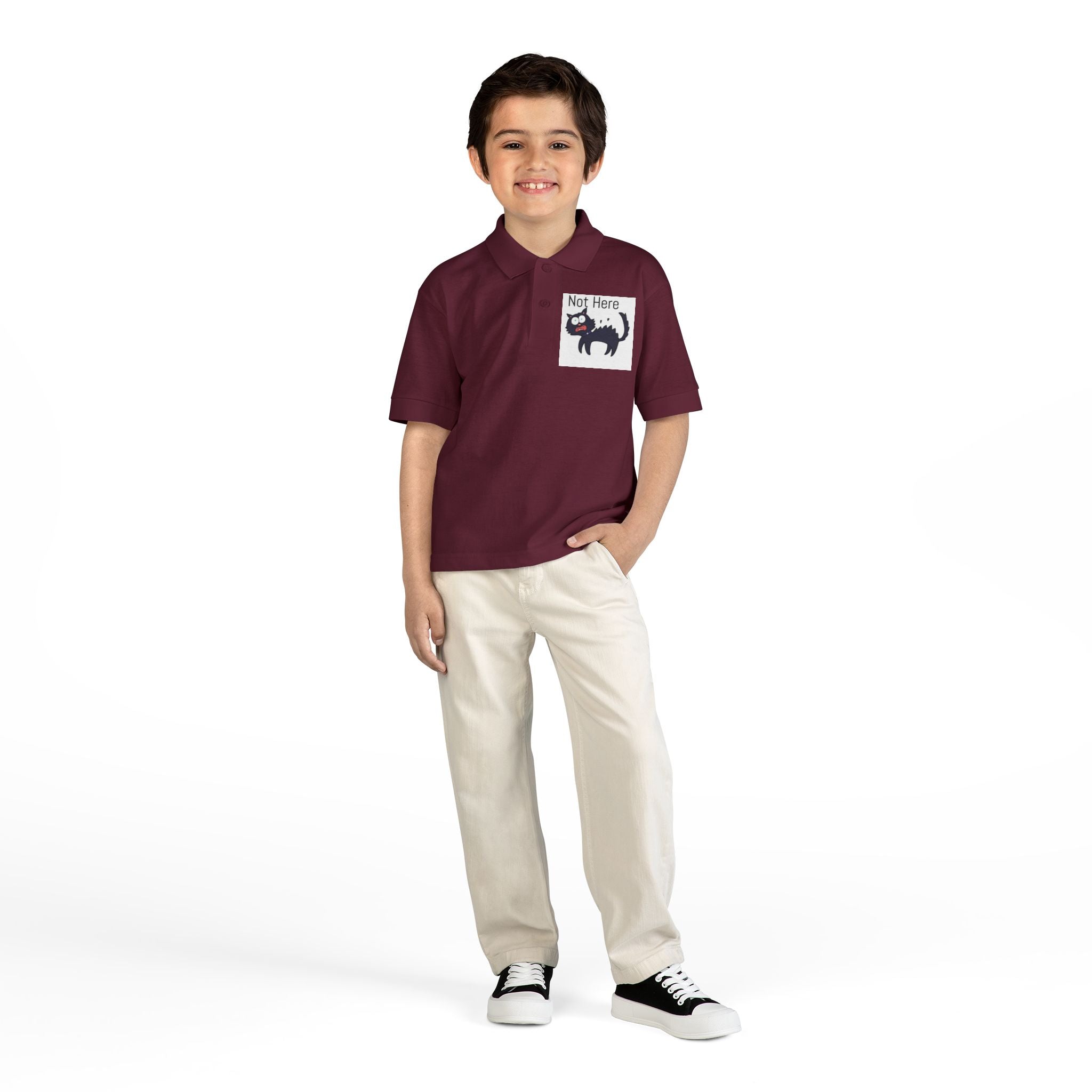 Youth Polo — "Monday.. NOPE" Skunk Graphic School Shirt