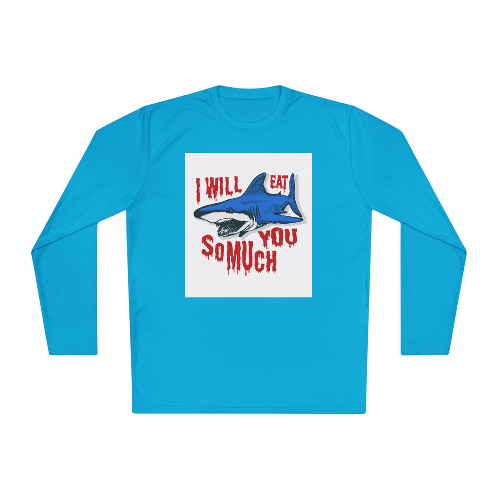 I will Eat you Sharky design Unisex Lightweight Long Sleeve Tee