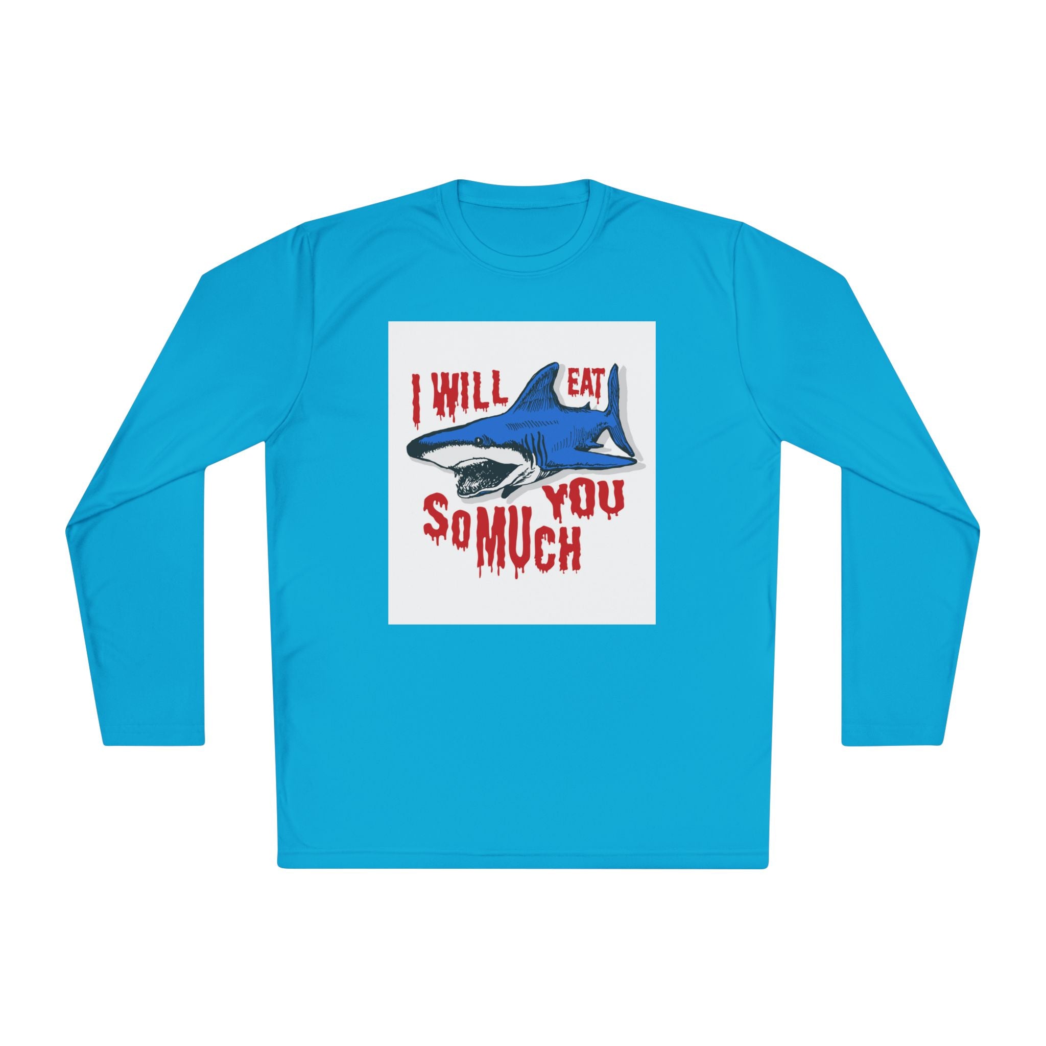 I will Eat you Sharky design Unisex Lightweight Long Sleeve Tee