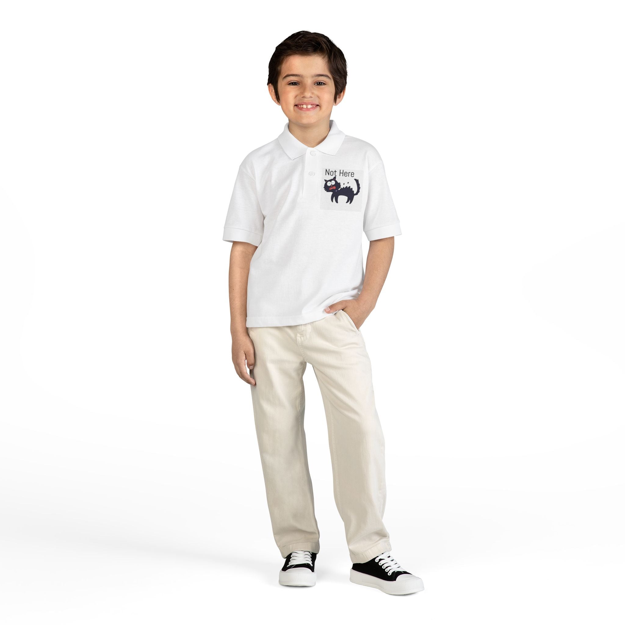 Youth Polo — "Monday.. NOPE" Skunk Graphic School Shirt