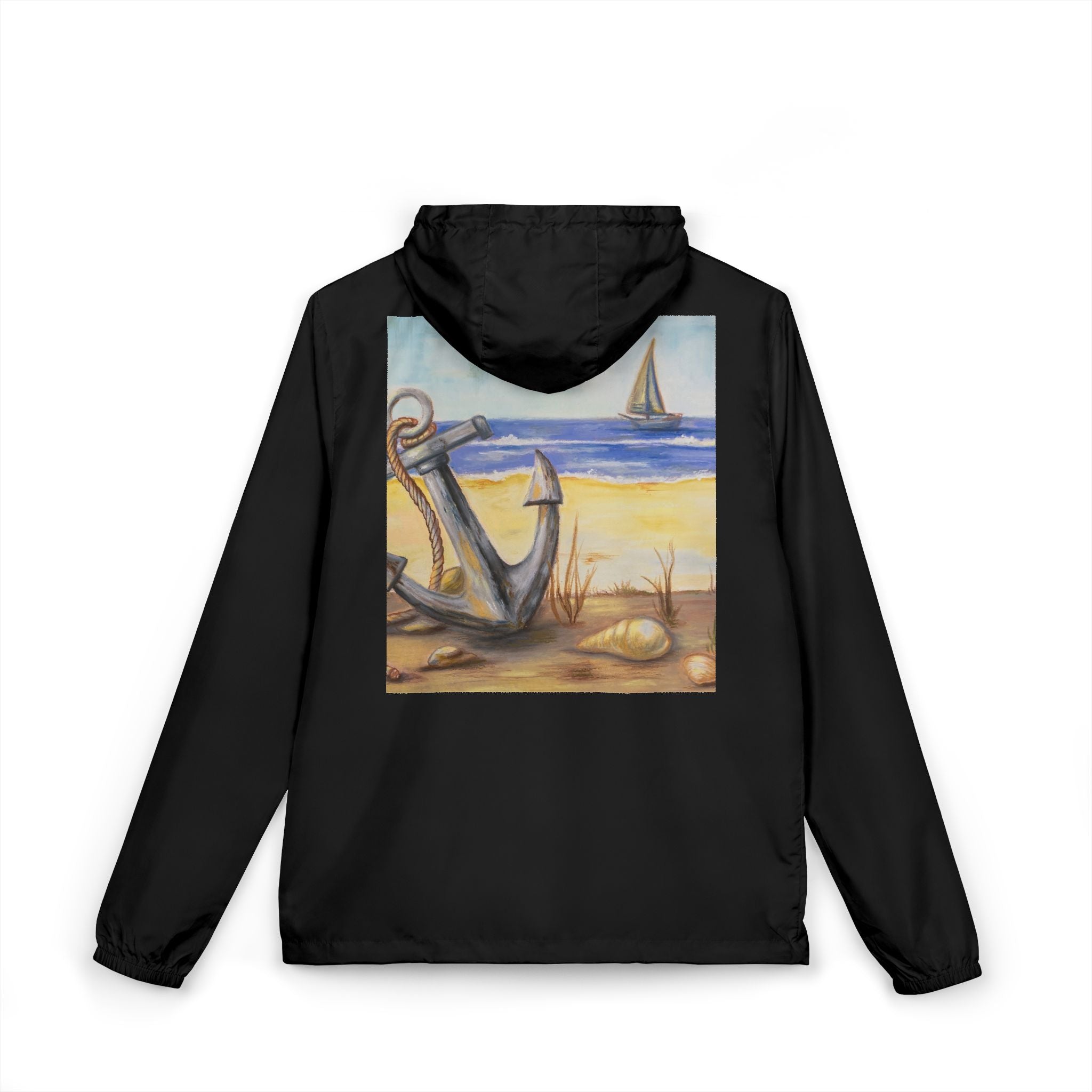 Windbreaker Jacket — Beach Anchor Sailboat Coastal Design