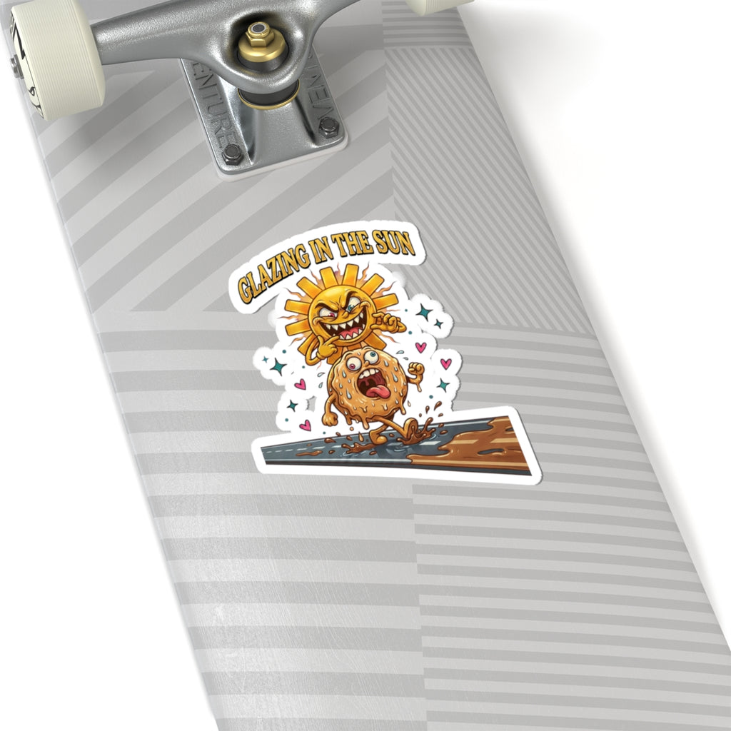 Glazing in the Sun Kiss-Cut Sticker | Dilly Dally retro cartoon, procrastination meme
