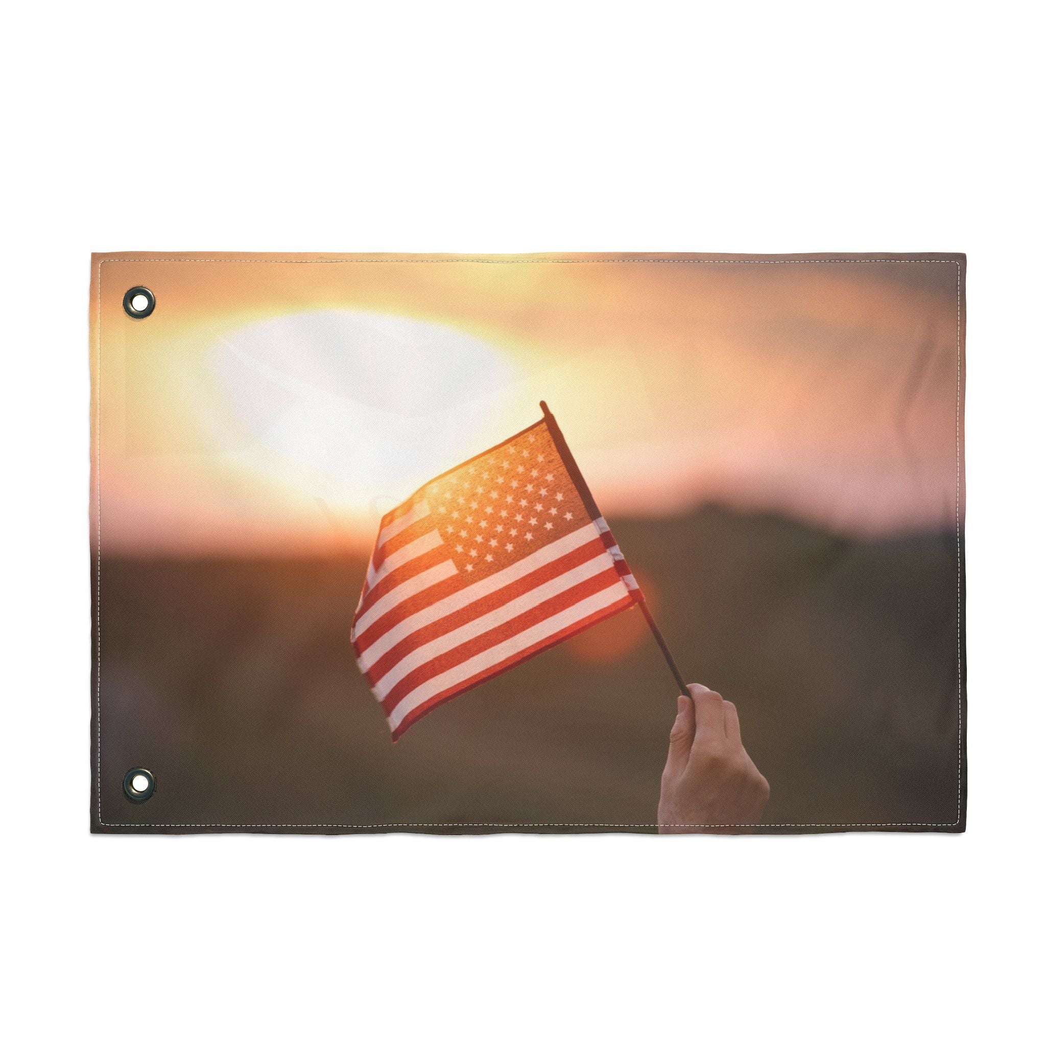 Double-Sided Patriotic Flag — "Thank You Veterans" American Flag Garden Banner