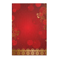 Red & Gold Ornamental Area Rug — Festive Floral Border Accent Rug