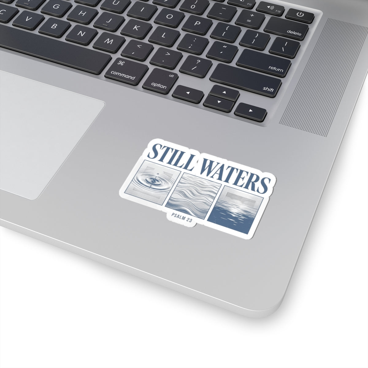 Still Waters Sticker | Christian Streetwear, Psalm 23, Vintage Wave Graphic