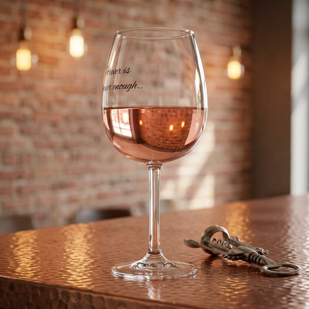 12oz Etched Wine Glass — Minimal Script "Always Enough" Gift for Wine Lovers