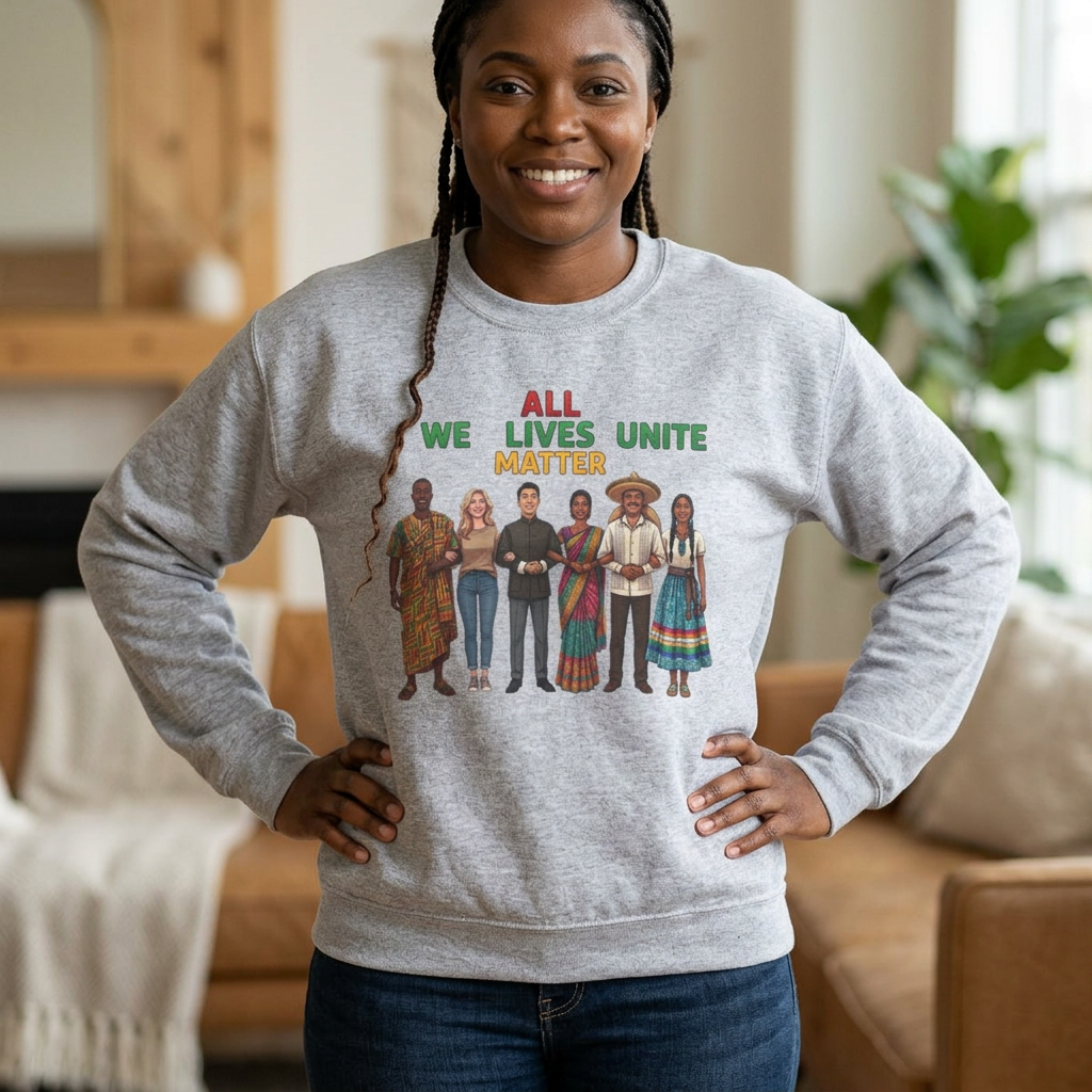 We All Unite All Lives Matter Sweatshirt | Juneteenth Pan-African Colors
