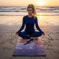 Sunset Silhouette Foam Yoga Mat — Sunset Beach Yoga Pose Mat
