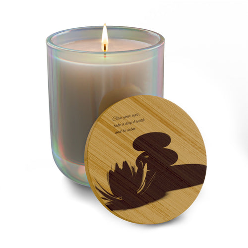 Engraved 14oz Scented Soy Candle — Spa Floral Bamboo Lid