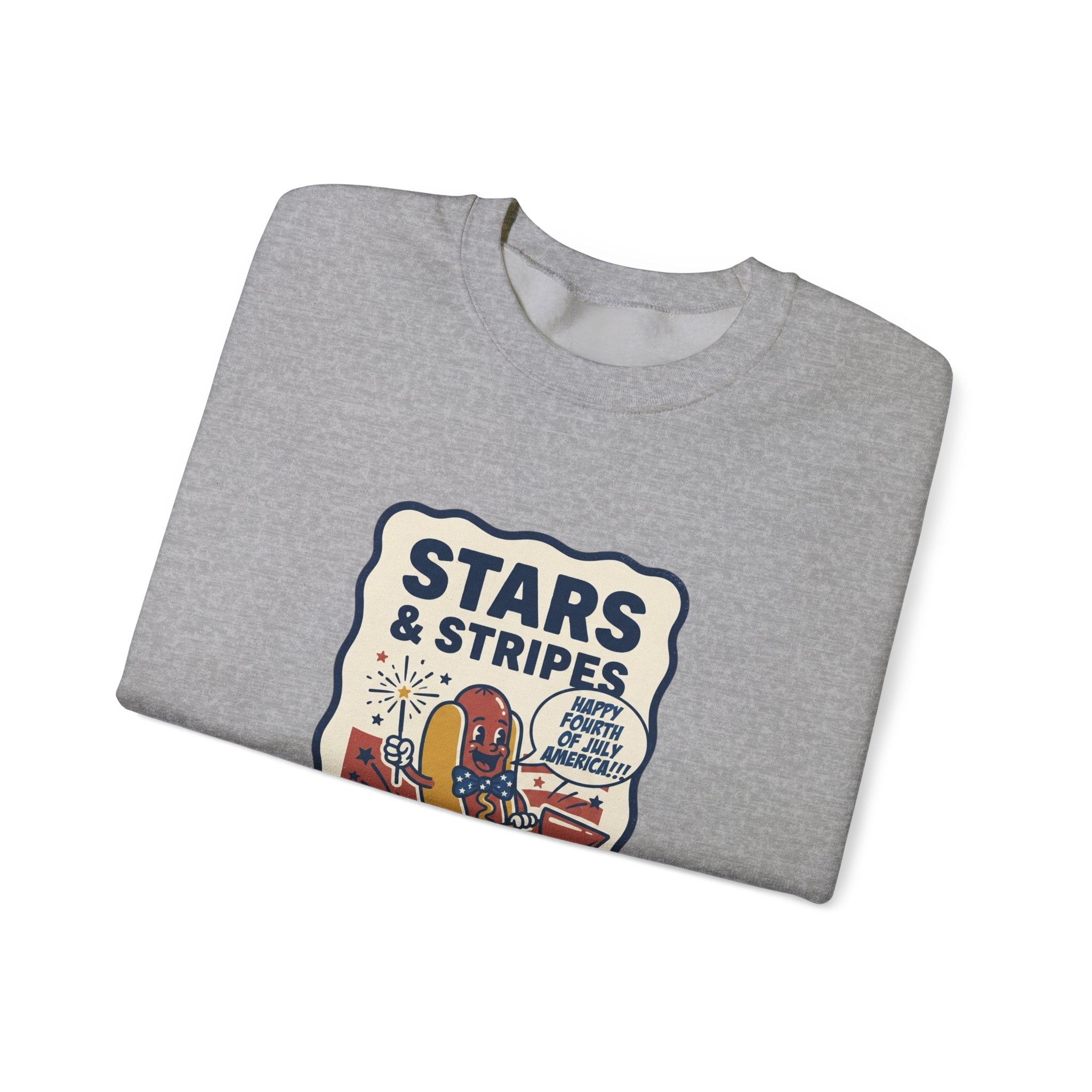 Stars & Stripes Snacks Sweatshirt | Hot Dog Fourth of July, Retro Americana