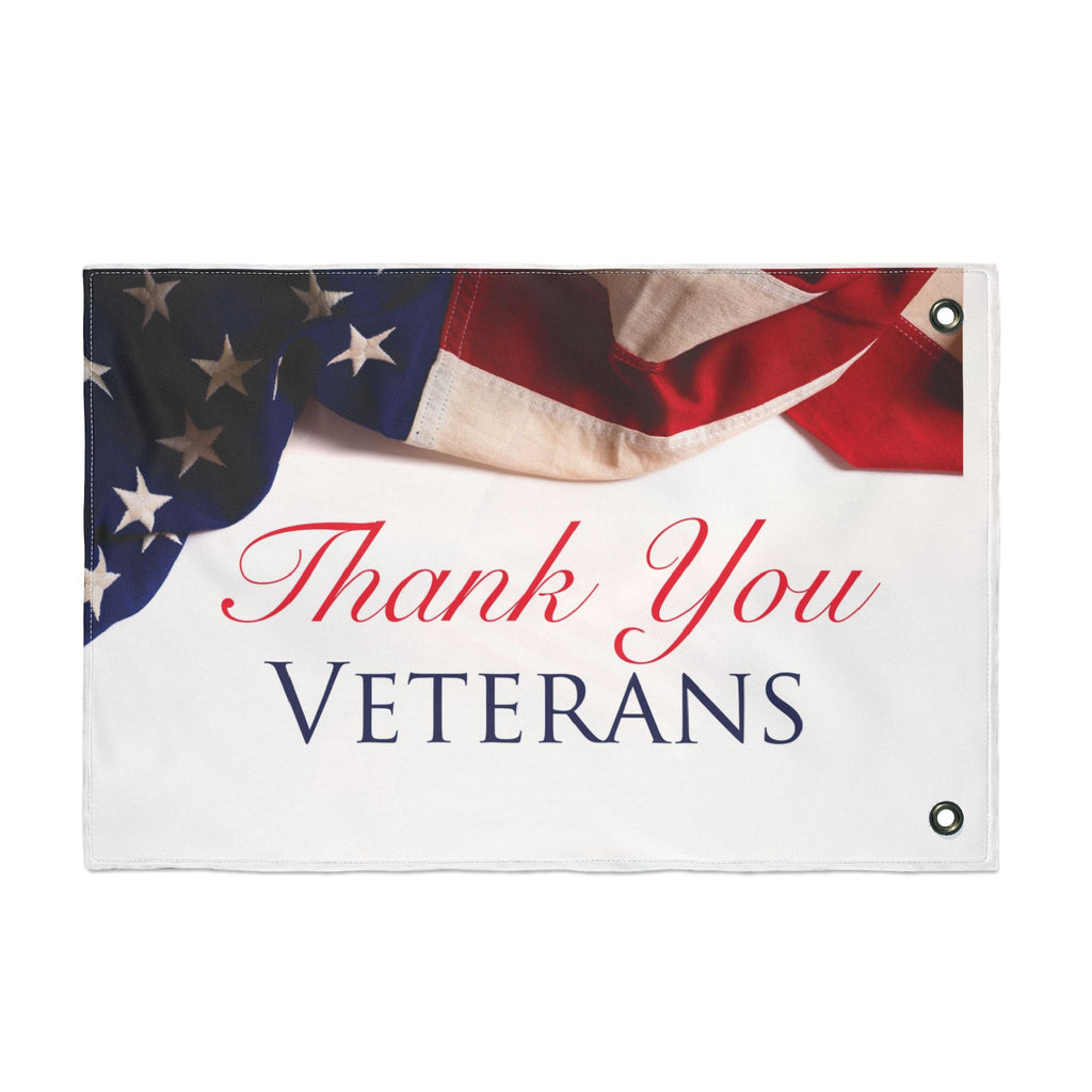 Double-Sided Patriotic Flag — "Thank You Veterans" American Flag Garden Banner
