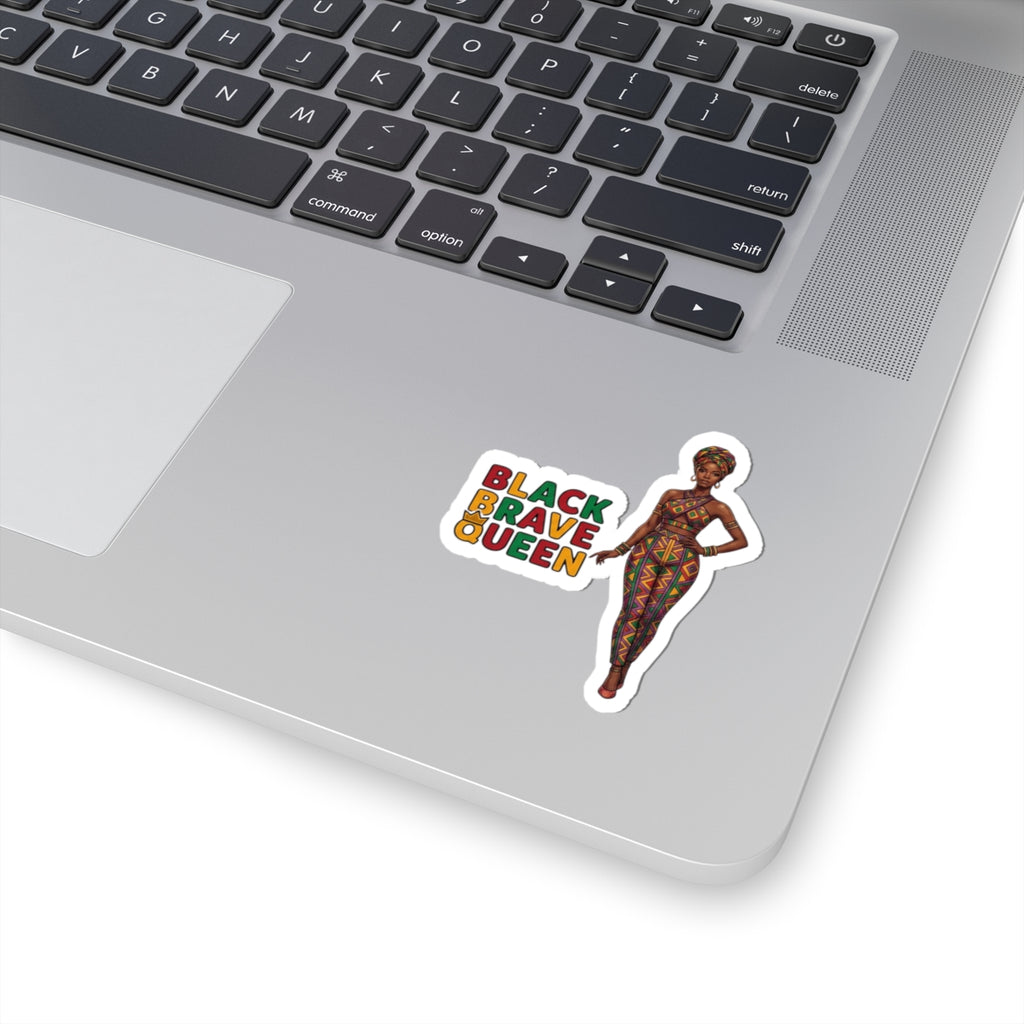 Black Brave Queen Kiss-Cut Stickers | Juneteenth Pan-African Pride 1865