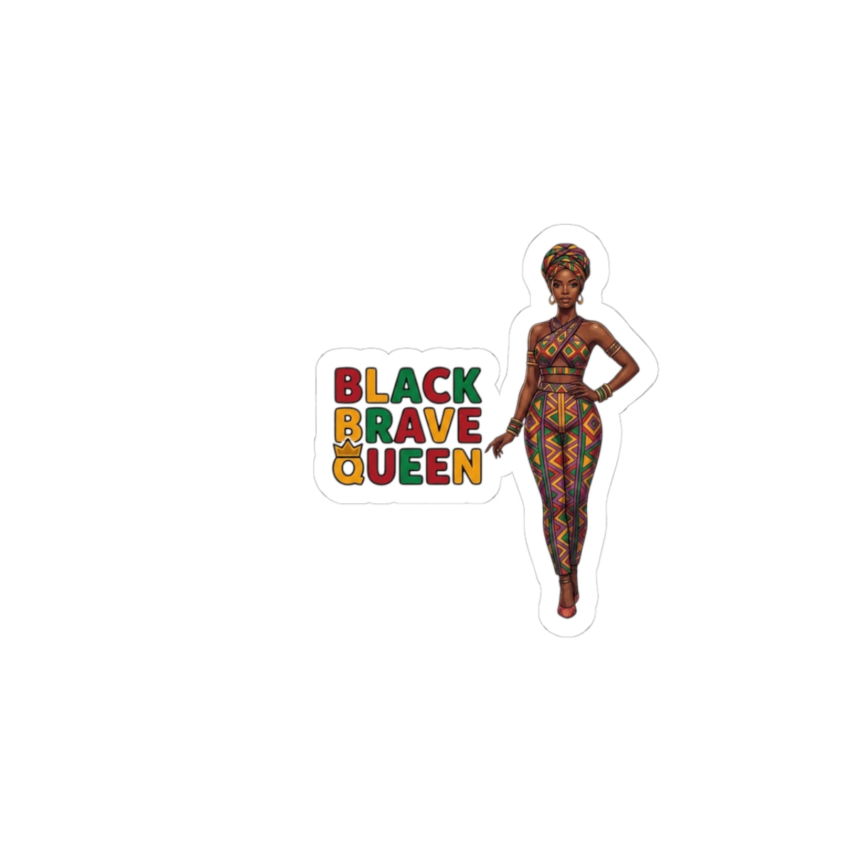 Black Brave Queen Kiss-Cut Stickers | Juneteenth Pan-African Pride 1865
