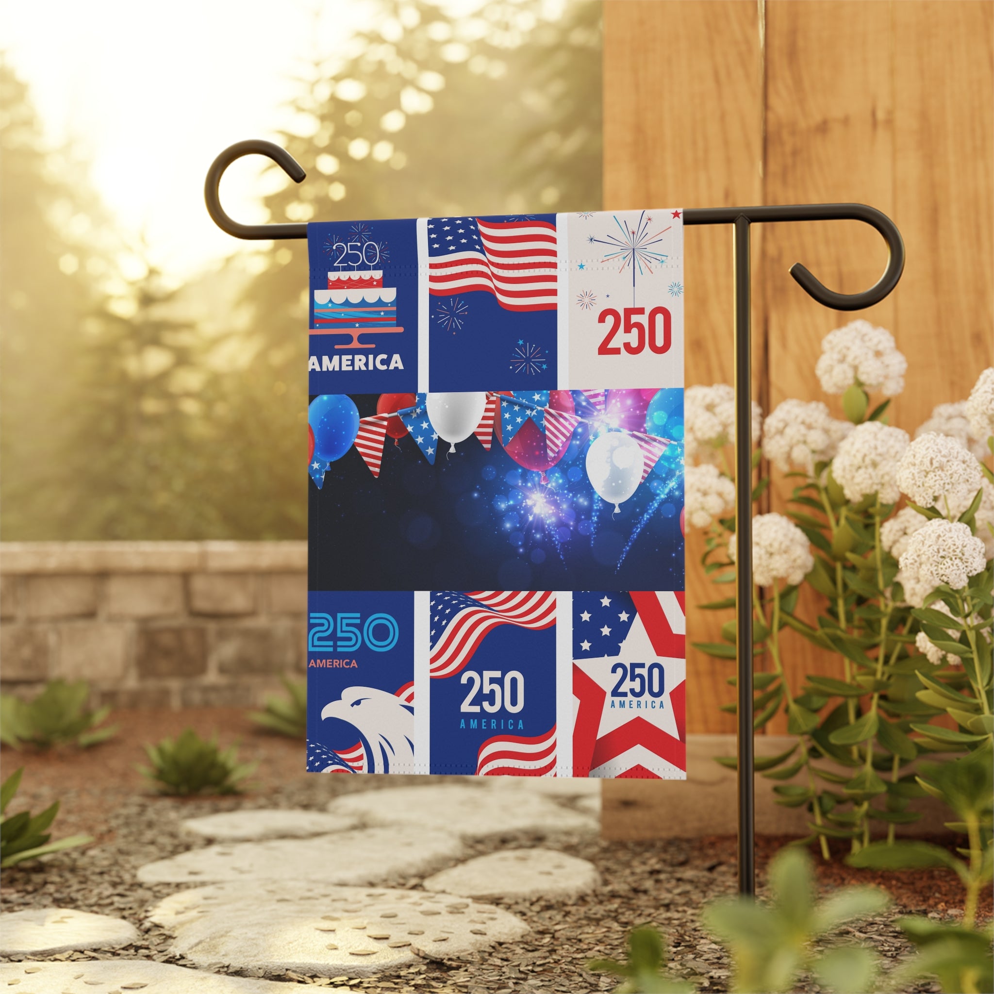 Patriotic 250th Anniversary Garden Flag — America Celebration Banner