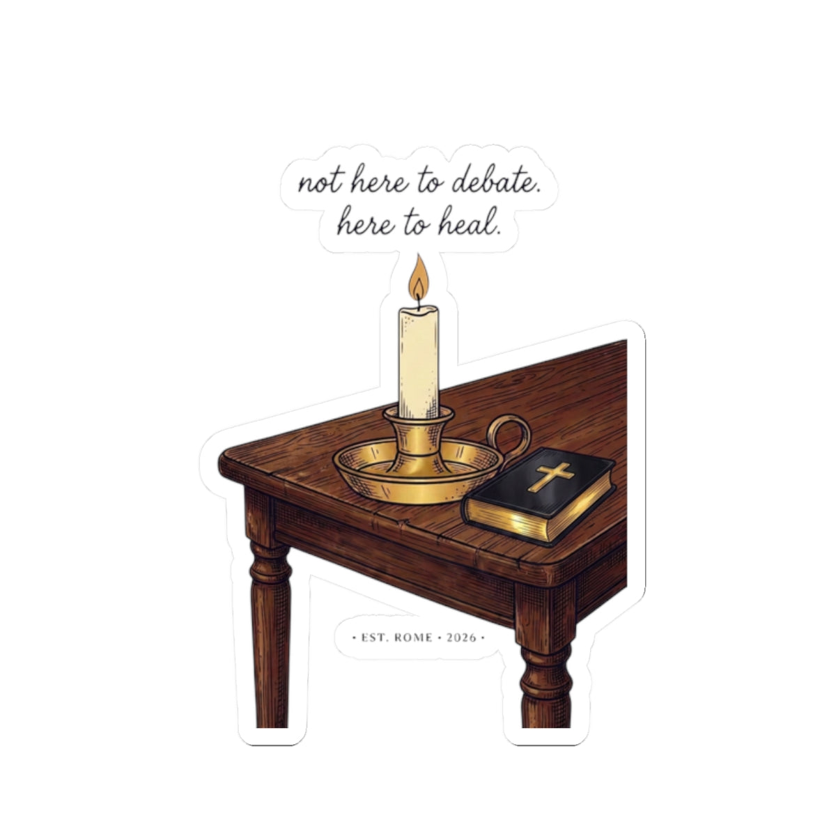Blessed Are the Peacemakers Candle & Bible Sticker | Team Leo, Quiet Power