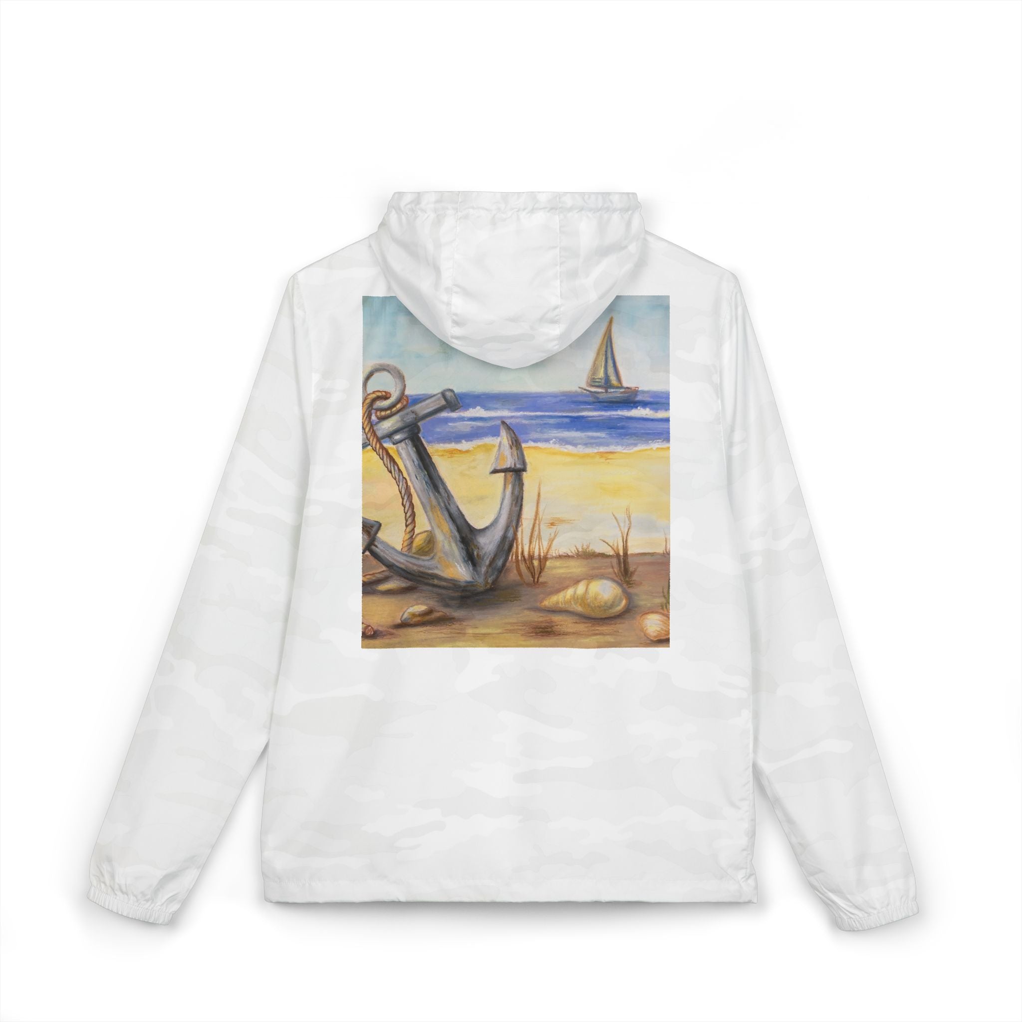 Windbreaker Jacket — Beach Anchor Sailboat Coastal Design