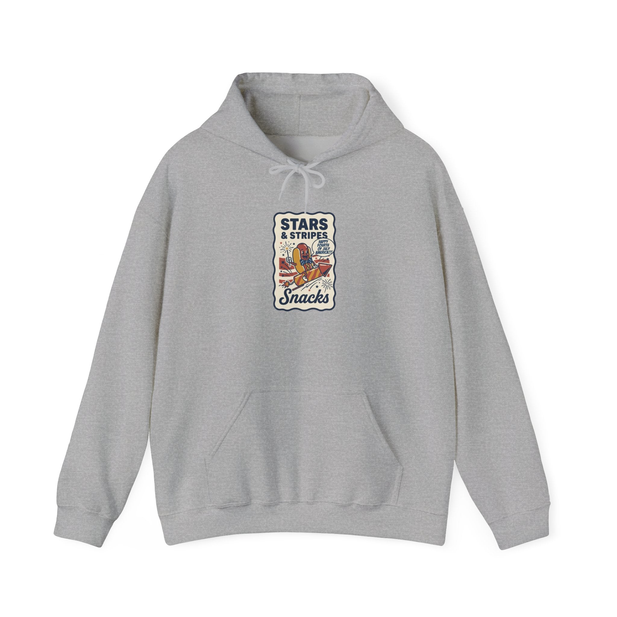 Stars & Stripes Snacks Hoodie | Hot Dog Humor, Fourth of July